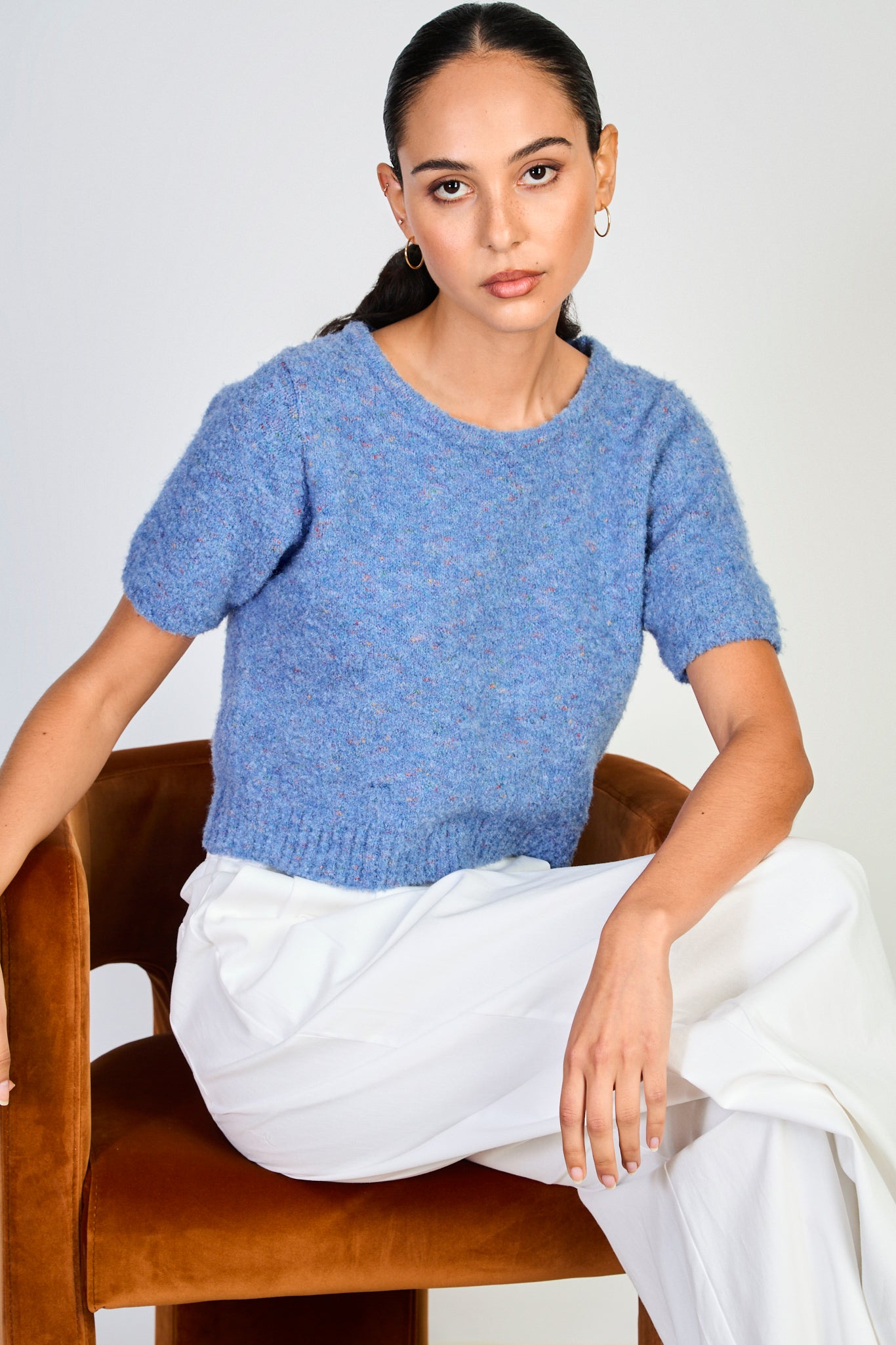 Light blue mix knit wool blend tee_5