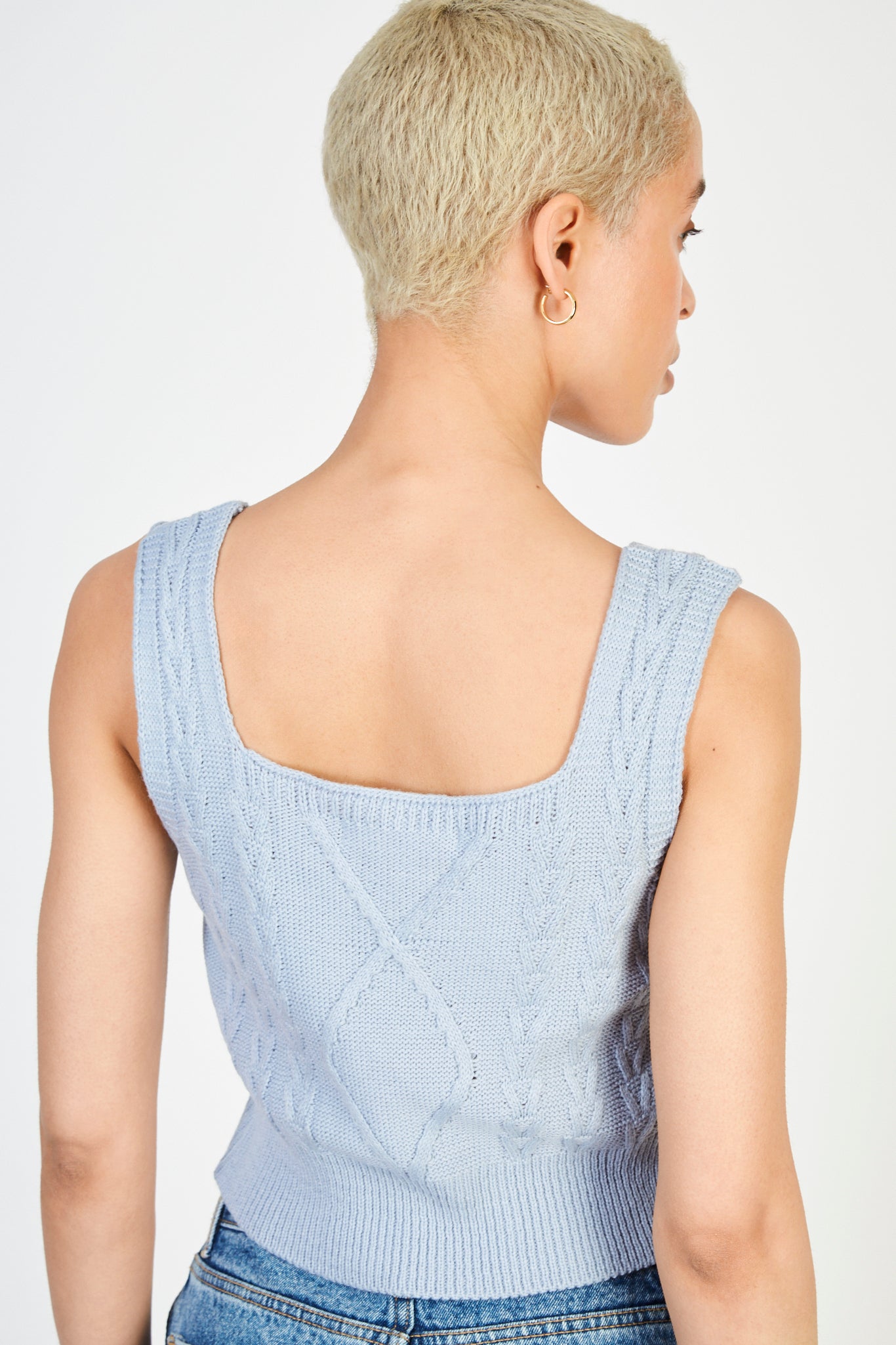 Light blue square neck cableknit tank_2