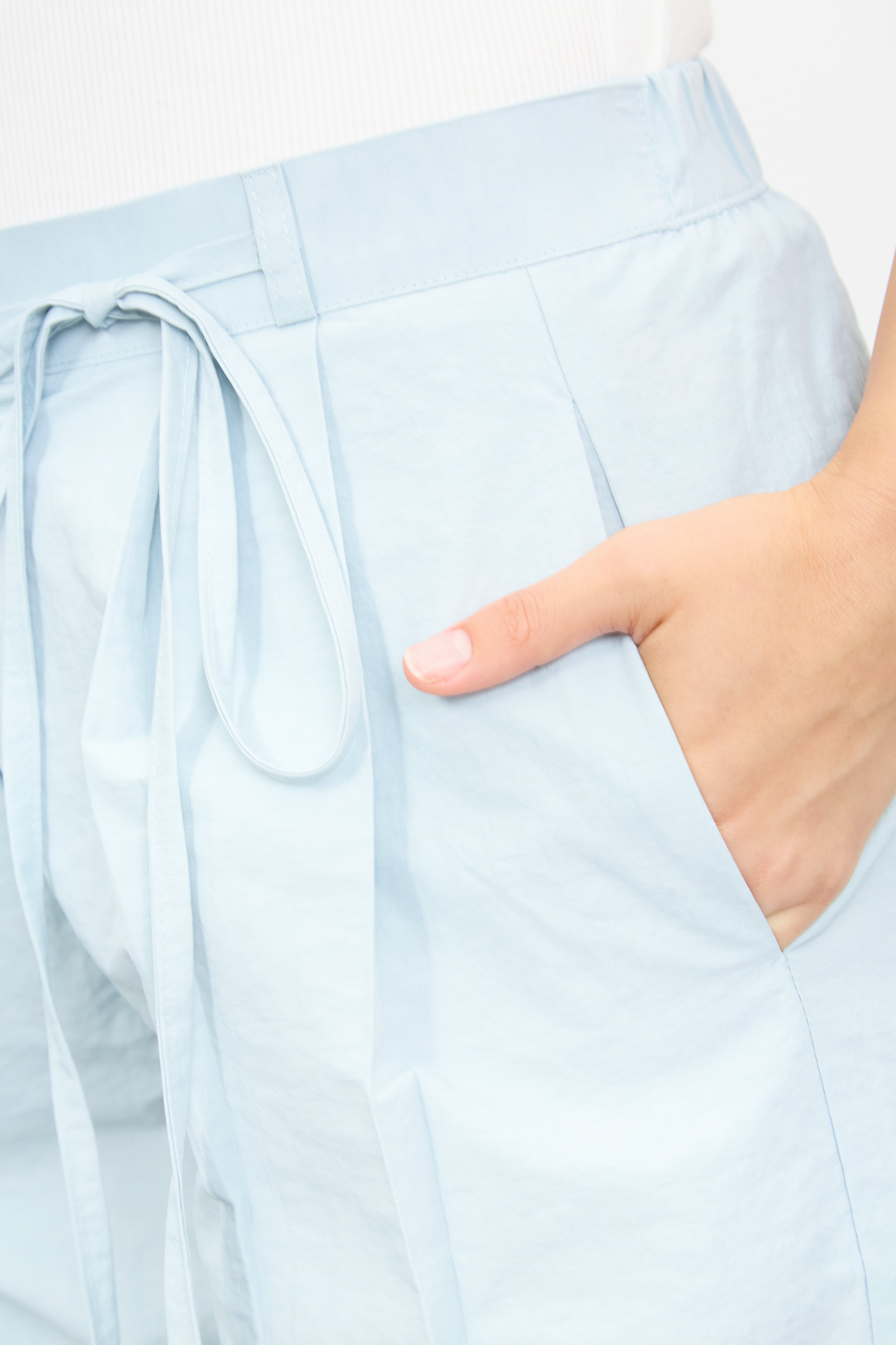 Light blue tie waist wrap trousers_3