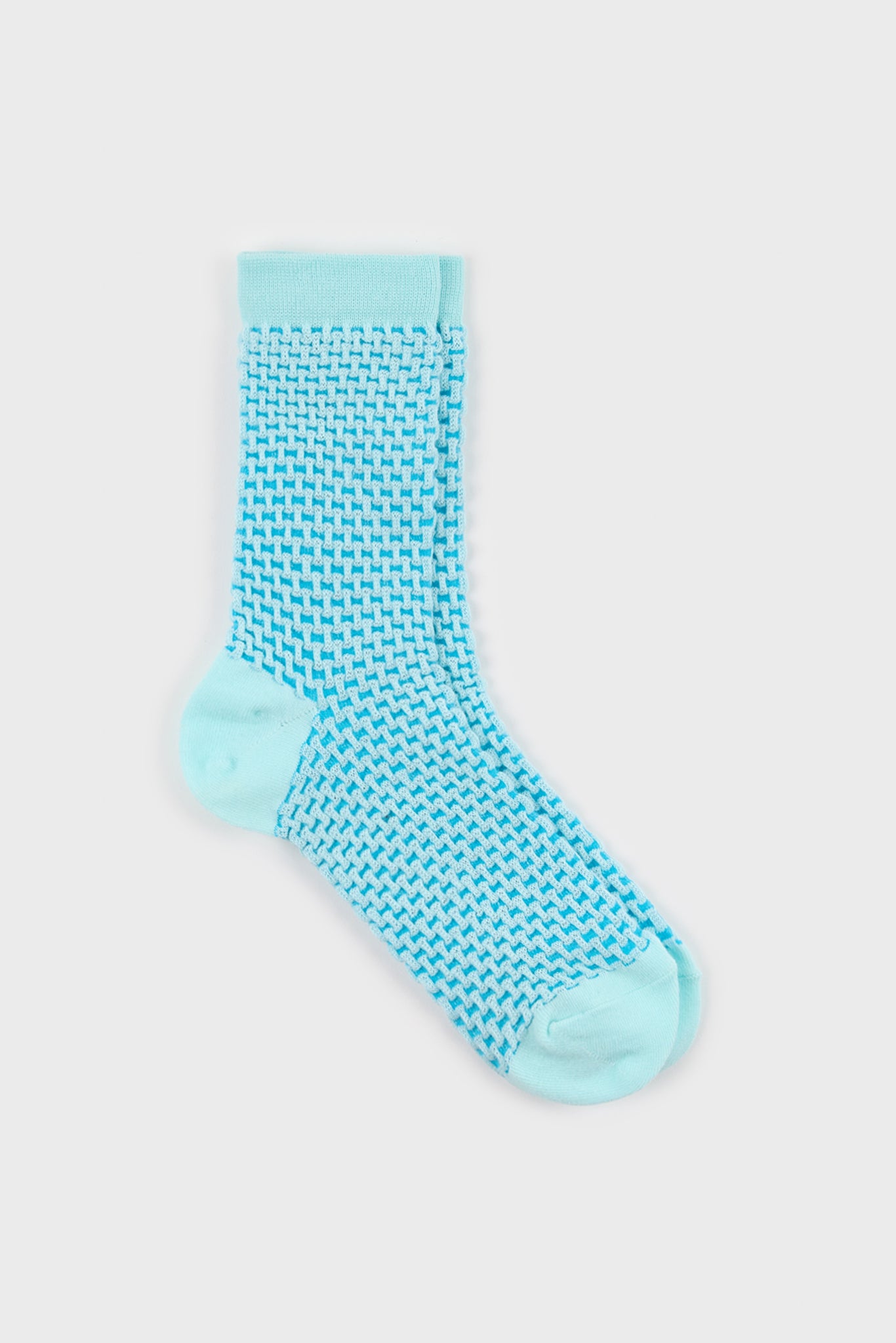 Light blue two tone waffle socks_3