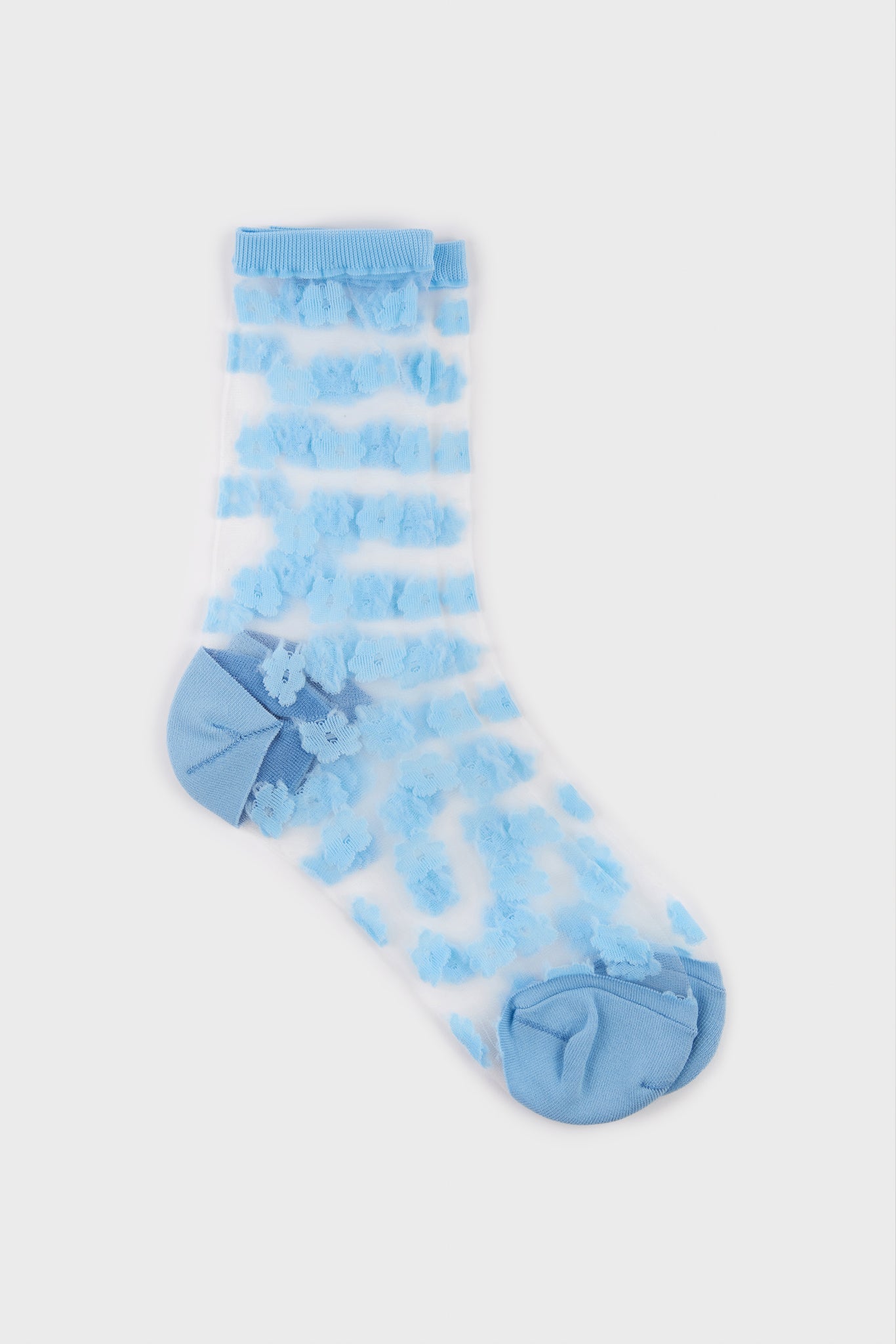 Light blue sheer tiny flower socks_3