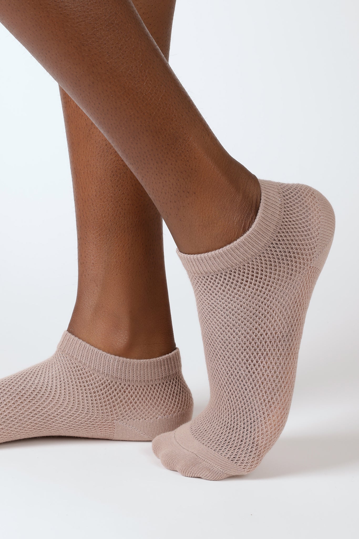 Light brown mesh ankle socks_1