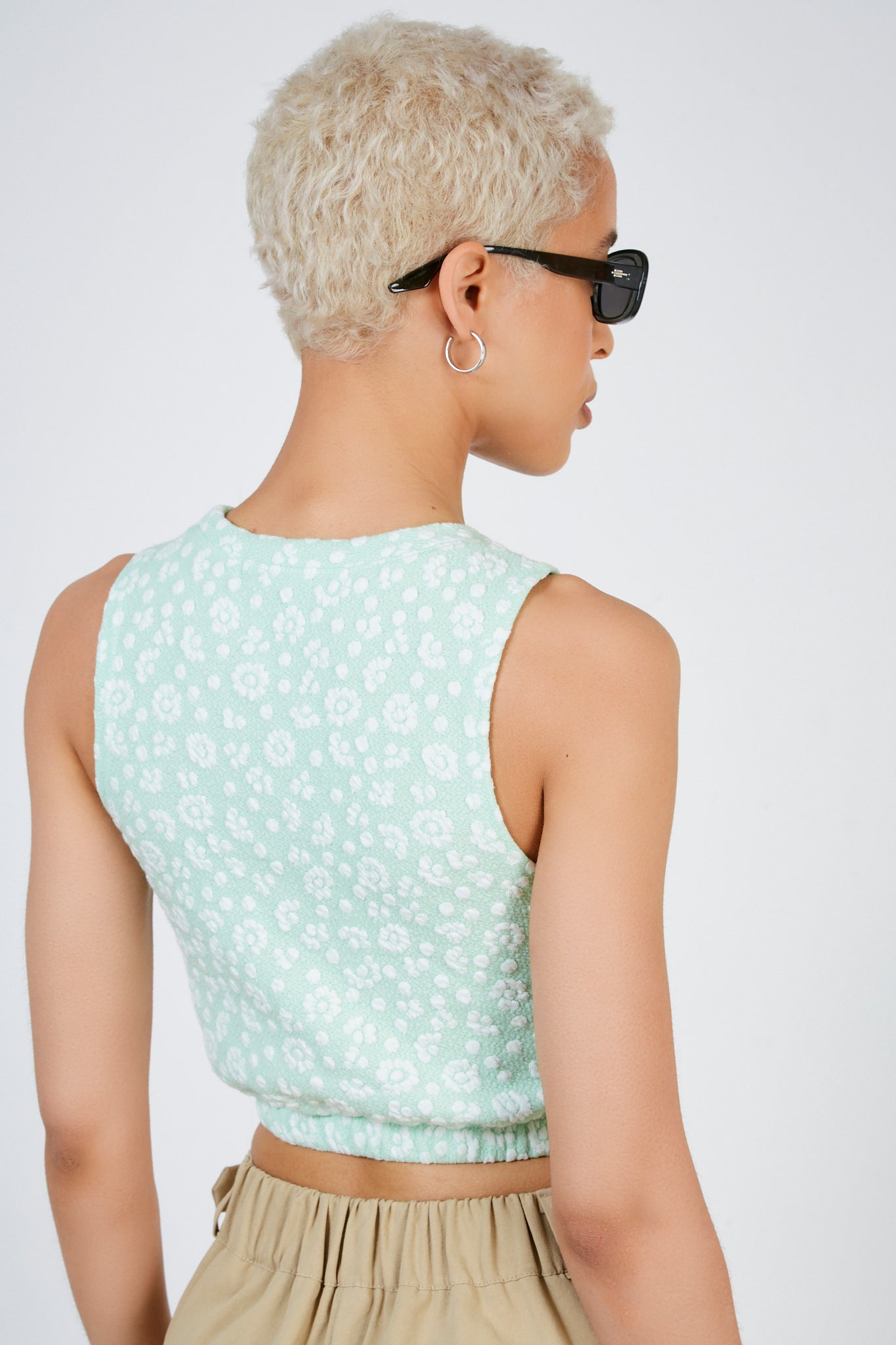 Light green floral print tank_2