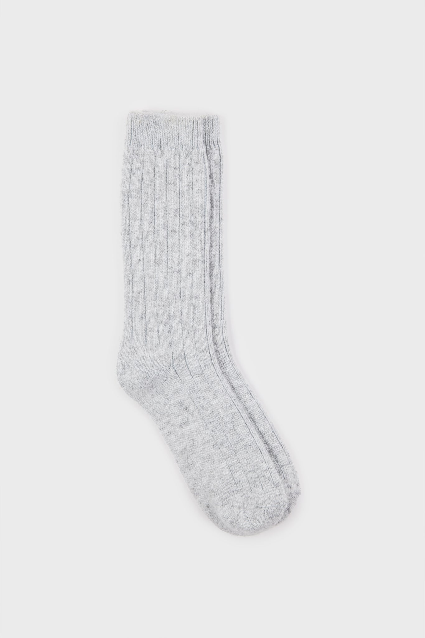 Light grey cashmere wool blend thick ribbed socks_2