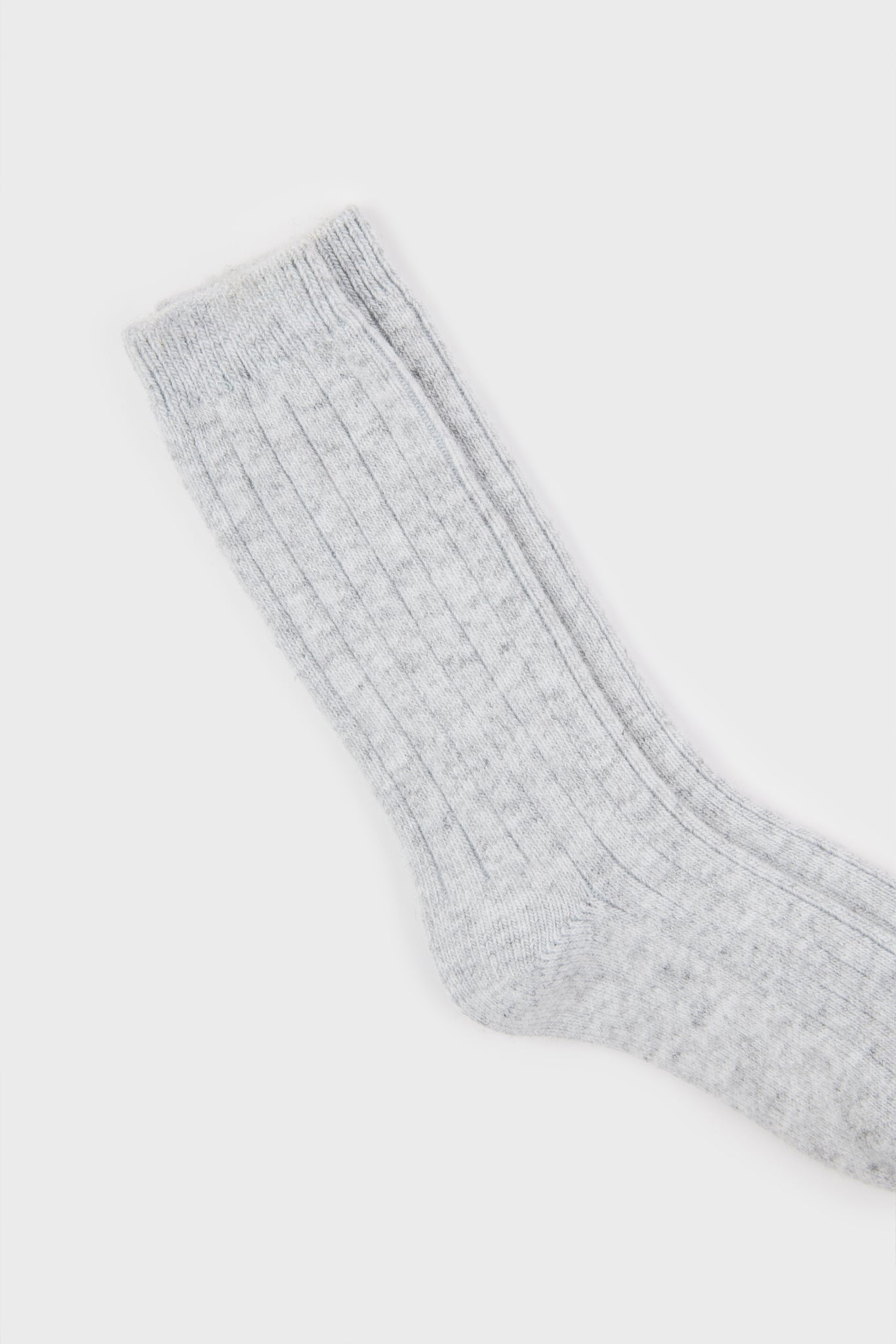 Light grey cashmere wool blend thick ribbed socks_4