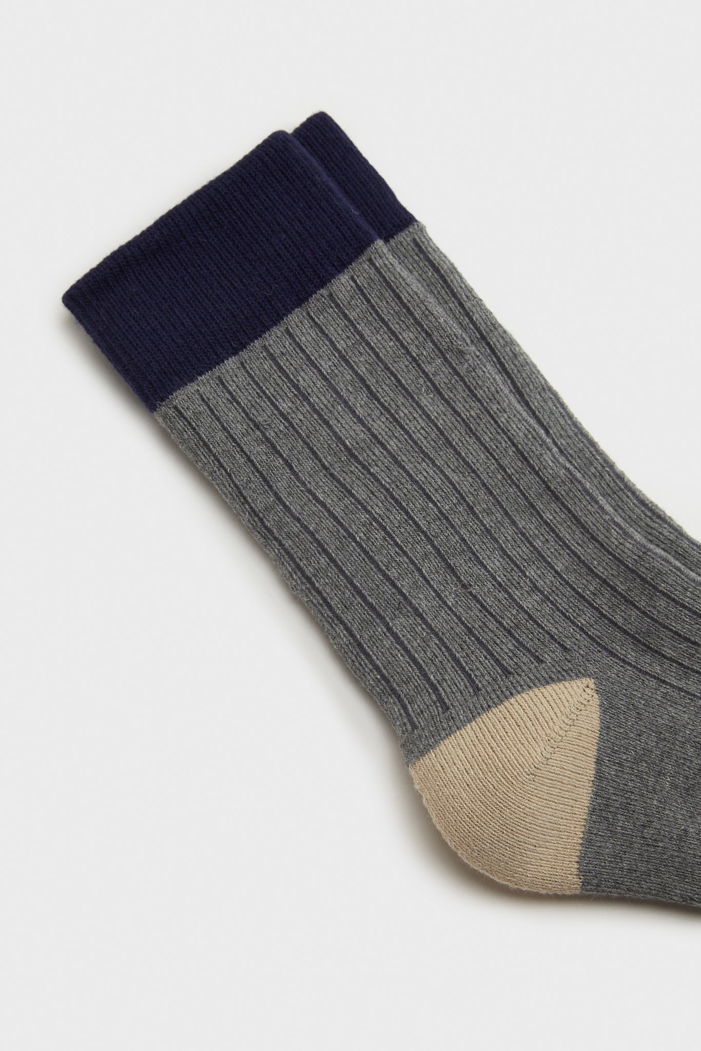 Light grey tricolour ribbed socks_3