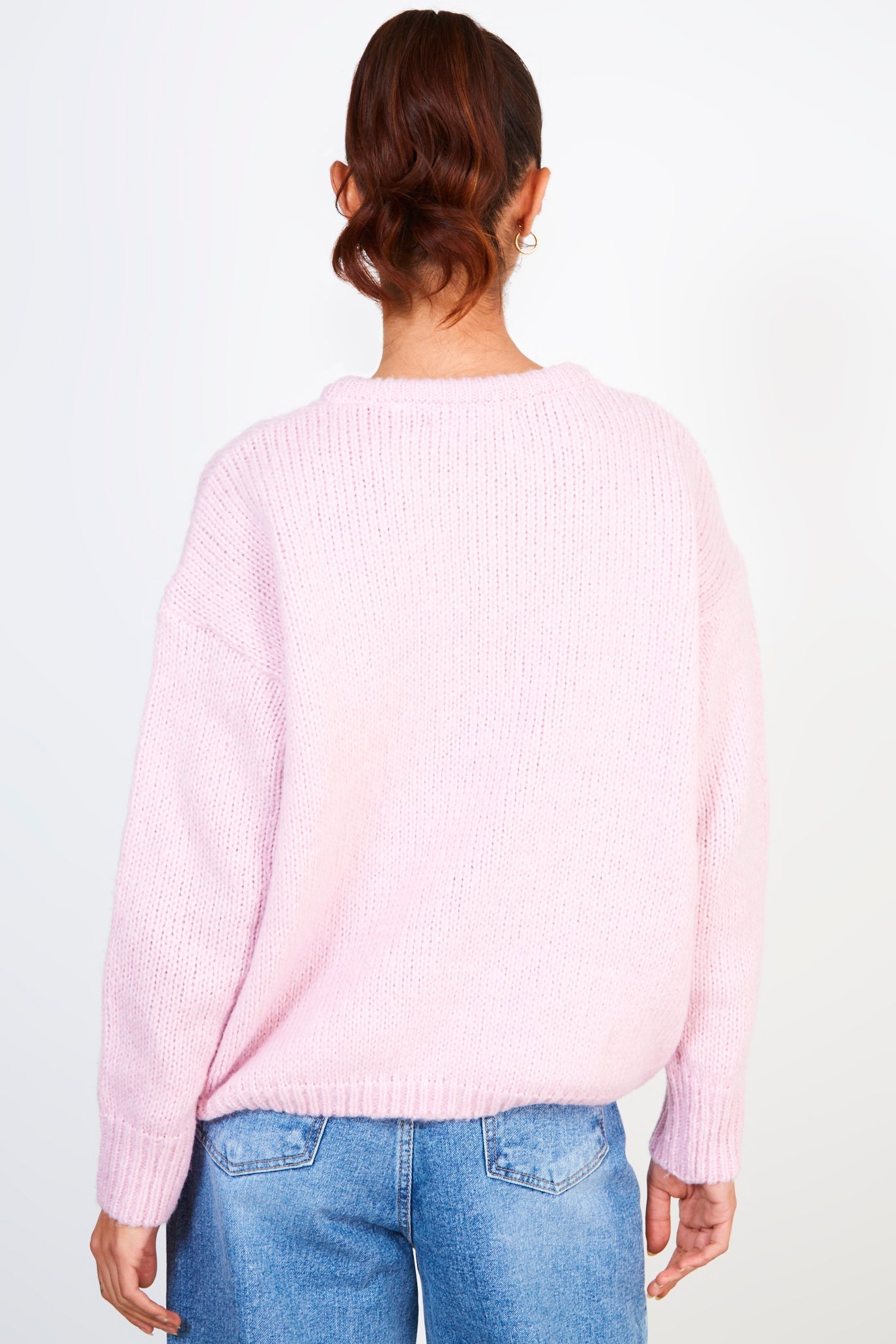 Light pink thick collar oversized jumper_3