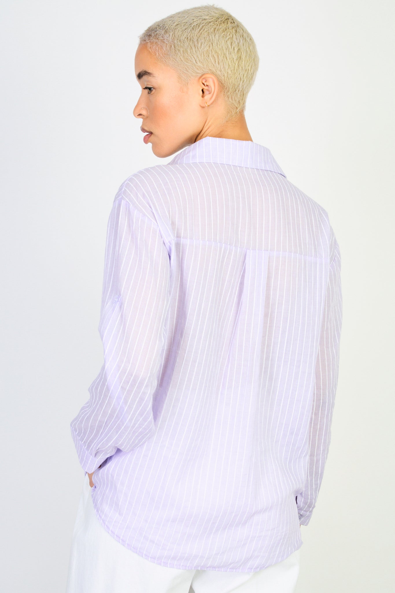 Lilac and white striped pocket front shirt_3