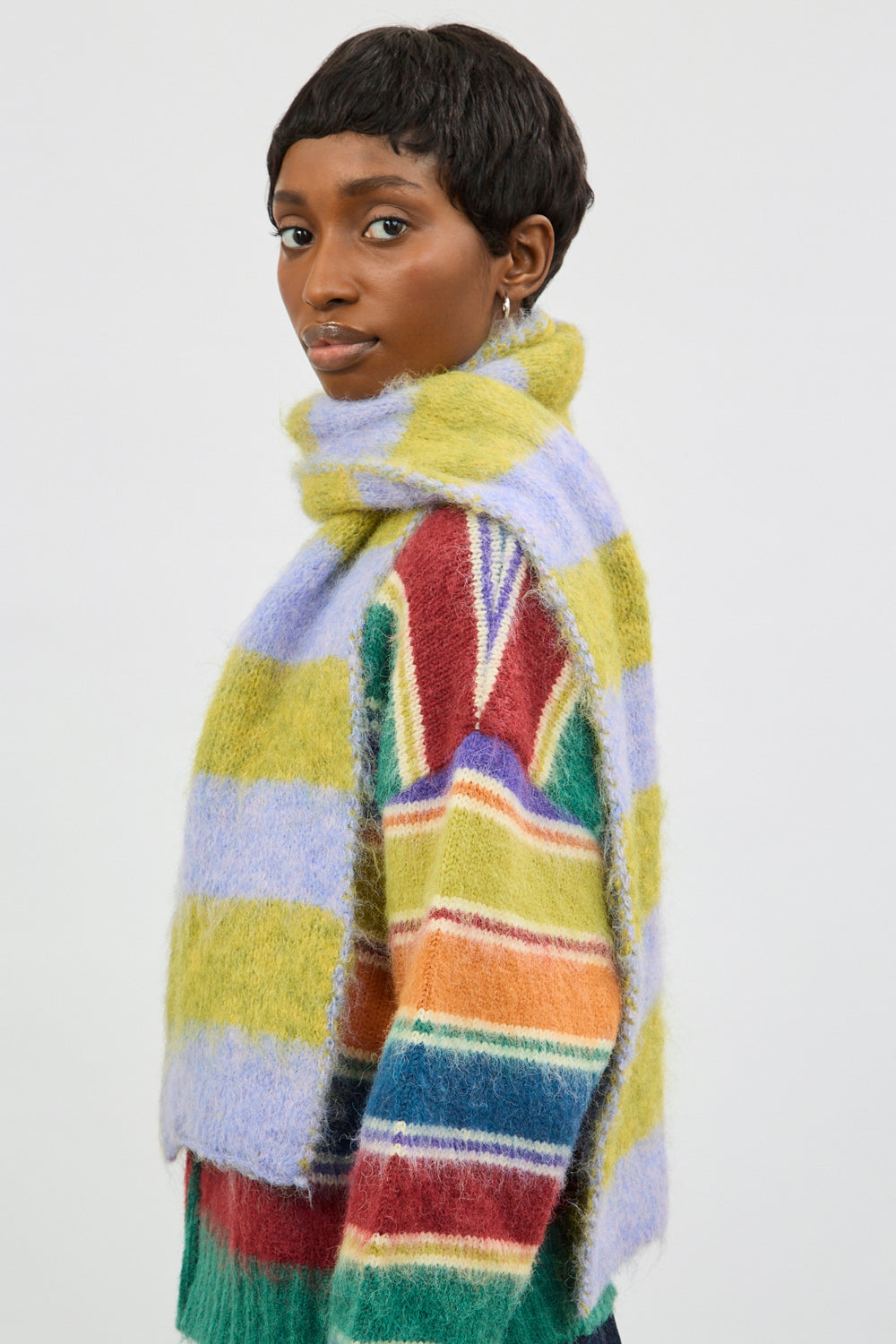 Lilac and yellow striped scarf_6