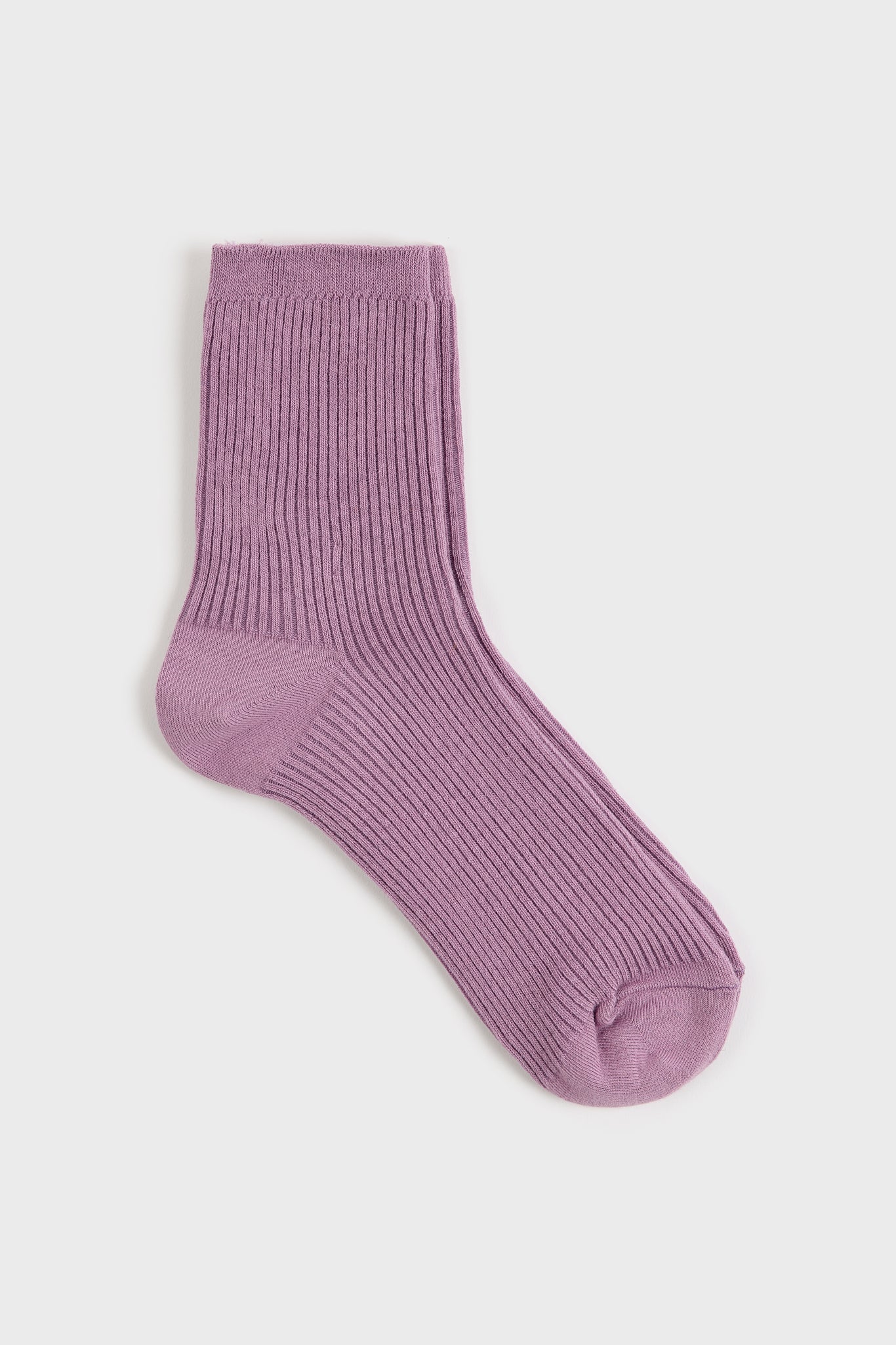 Lilac classic ribbed long socks_1