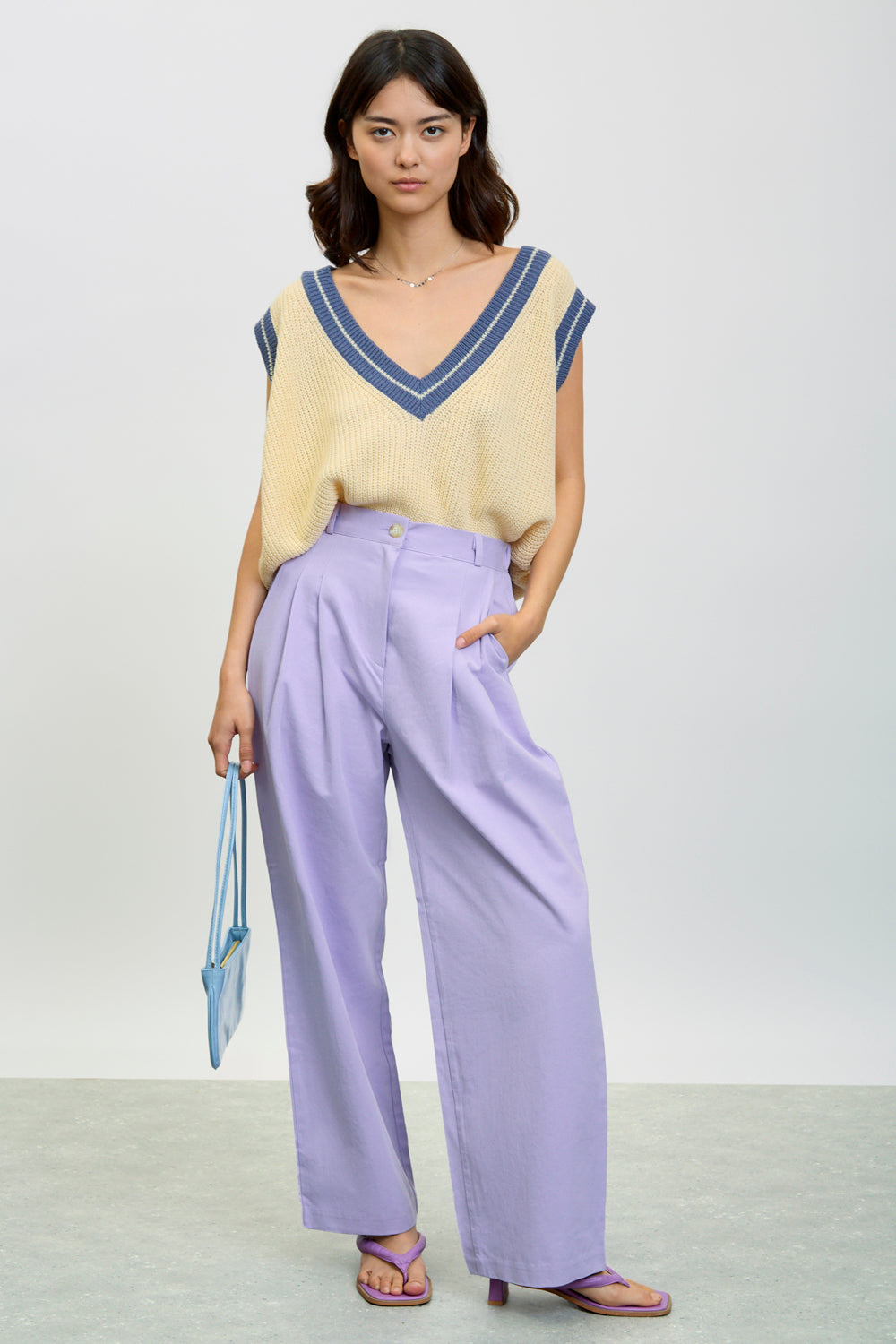 Lilac double pleat trousers_4