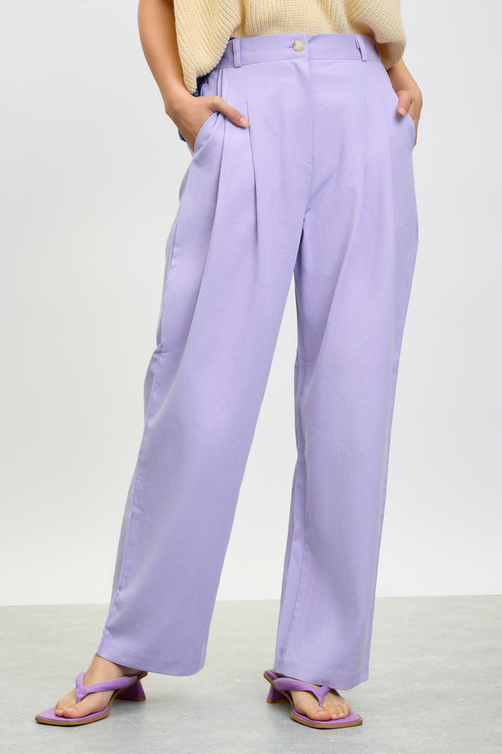 Lilac double pleat trousers_1