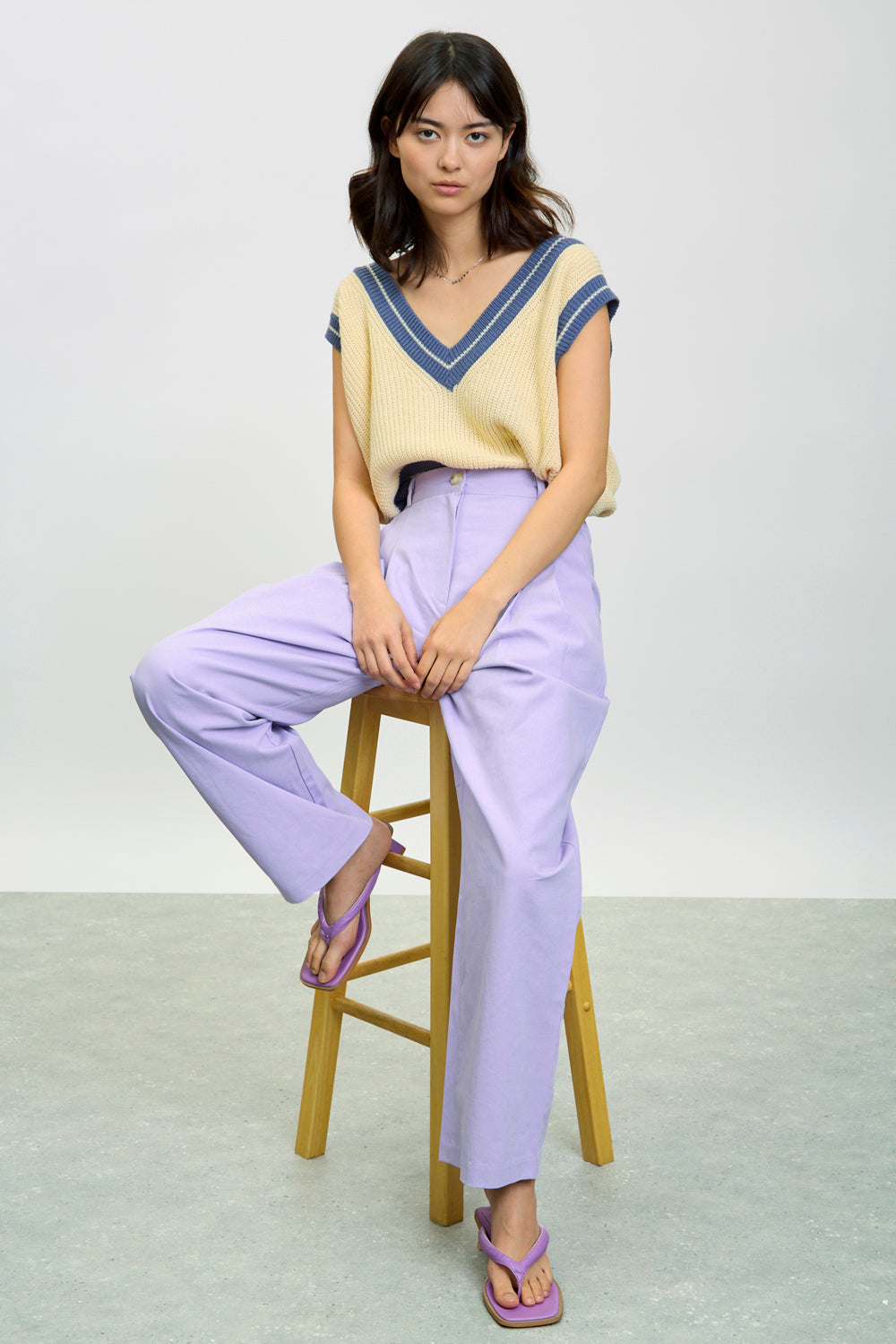 Lilac double pleat trousers_5