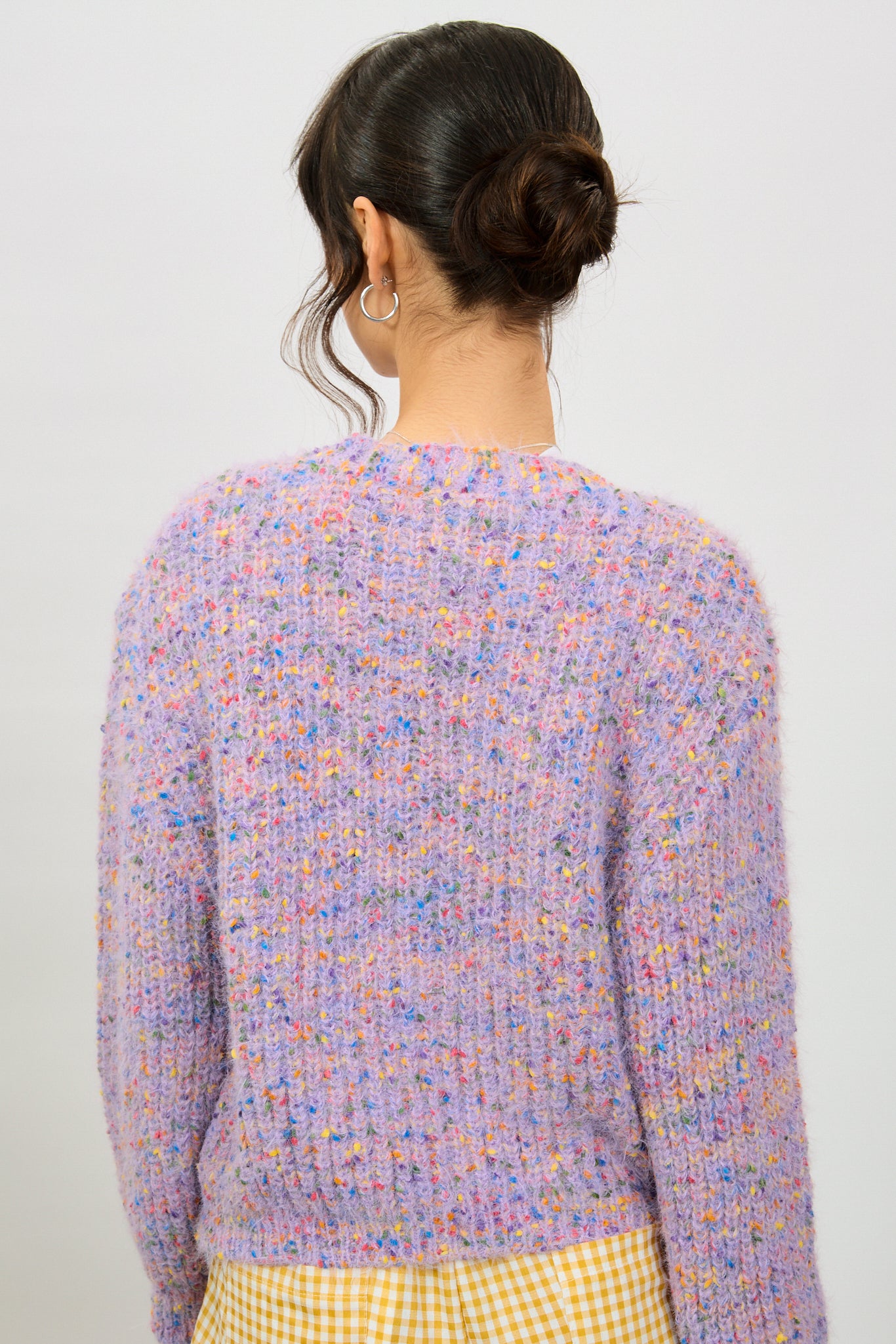 Lilac rainbow fleck fuzzy cardigan_3