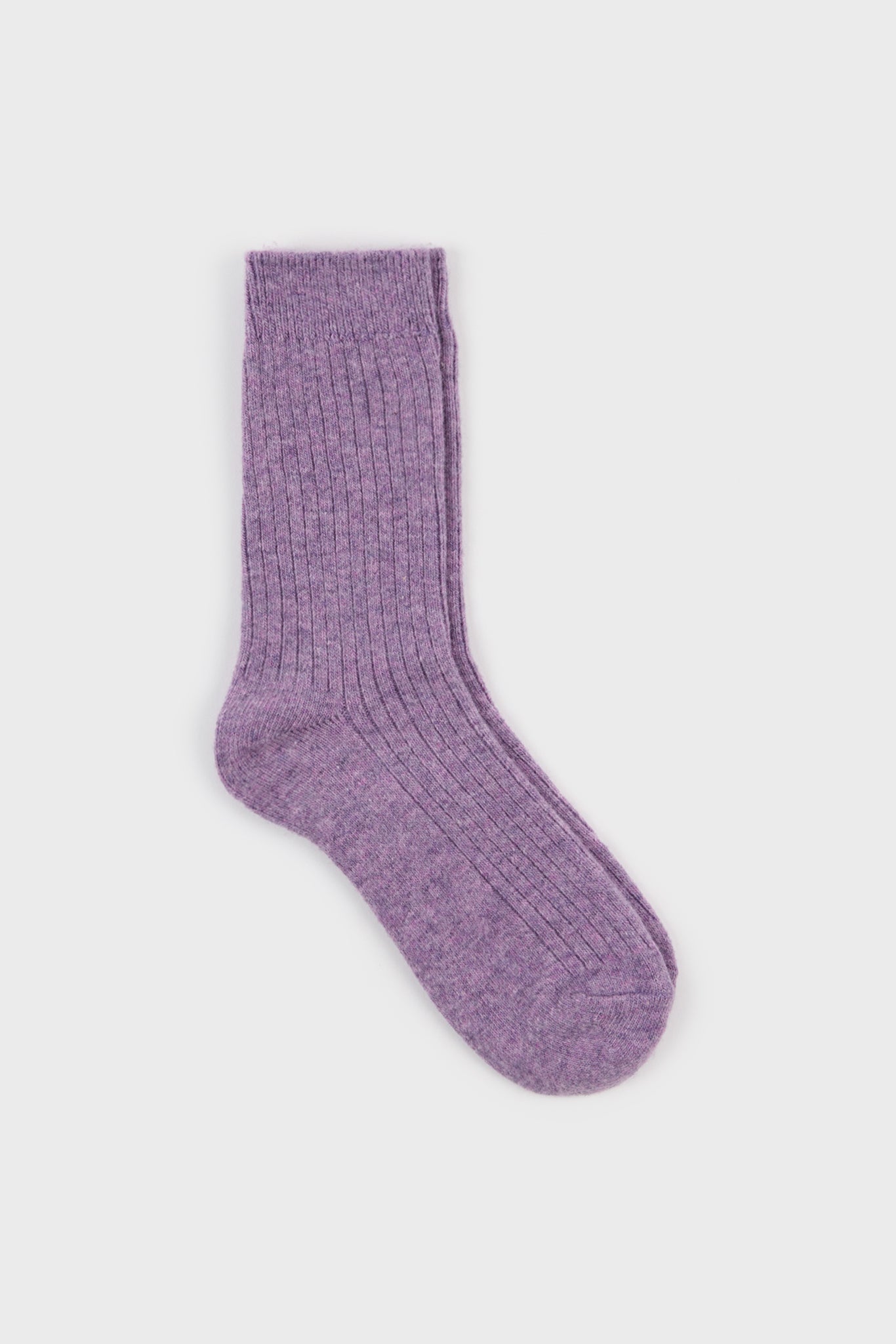 Lilac ribbed cashmere wool blend socks_1