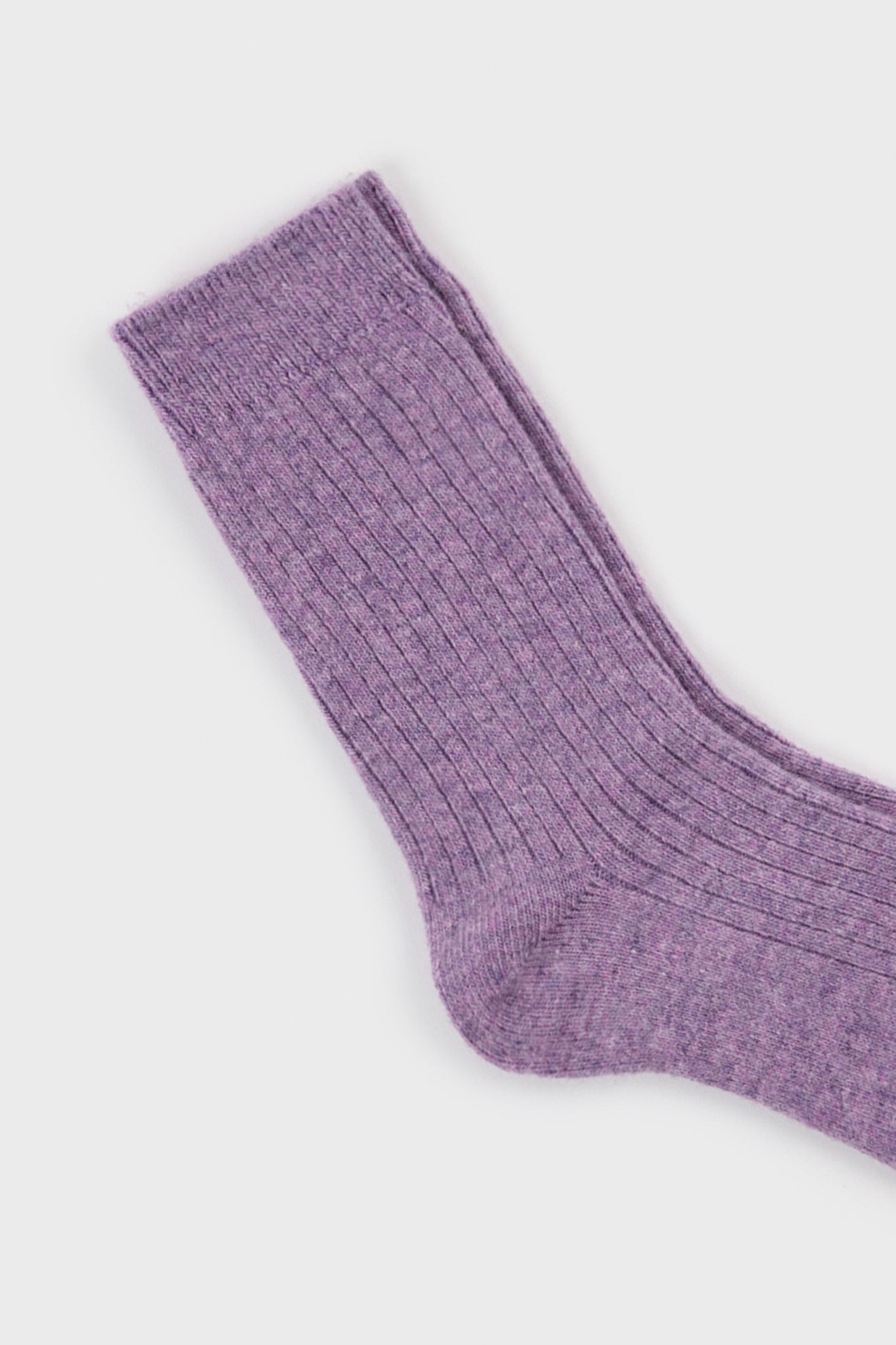 Lilac ribbed cashmere wool blend socks_2