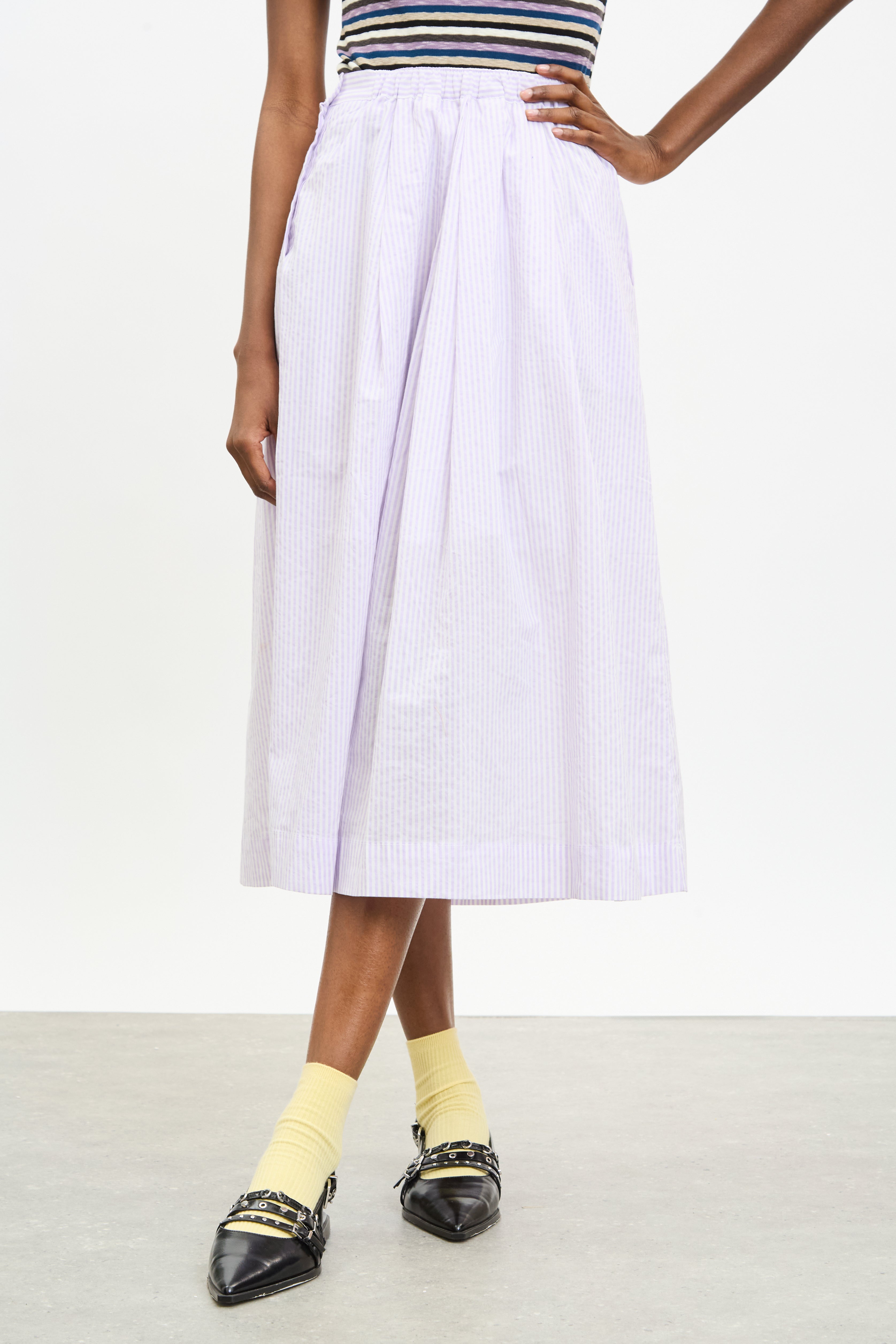 Lilac seersucker pleated skirt_1