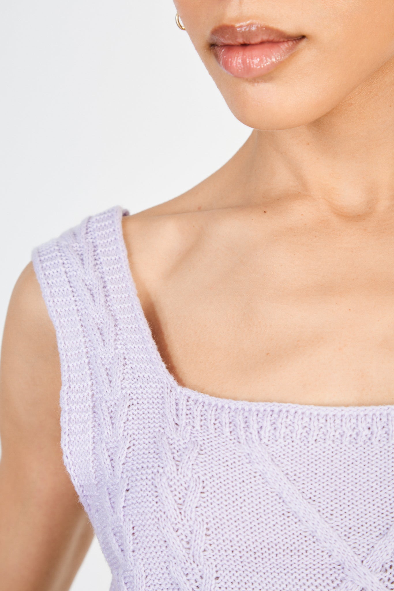 Lilac square neck cableknit tank_3