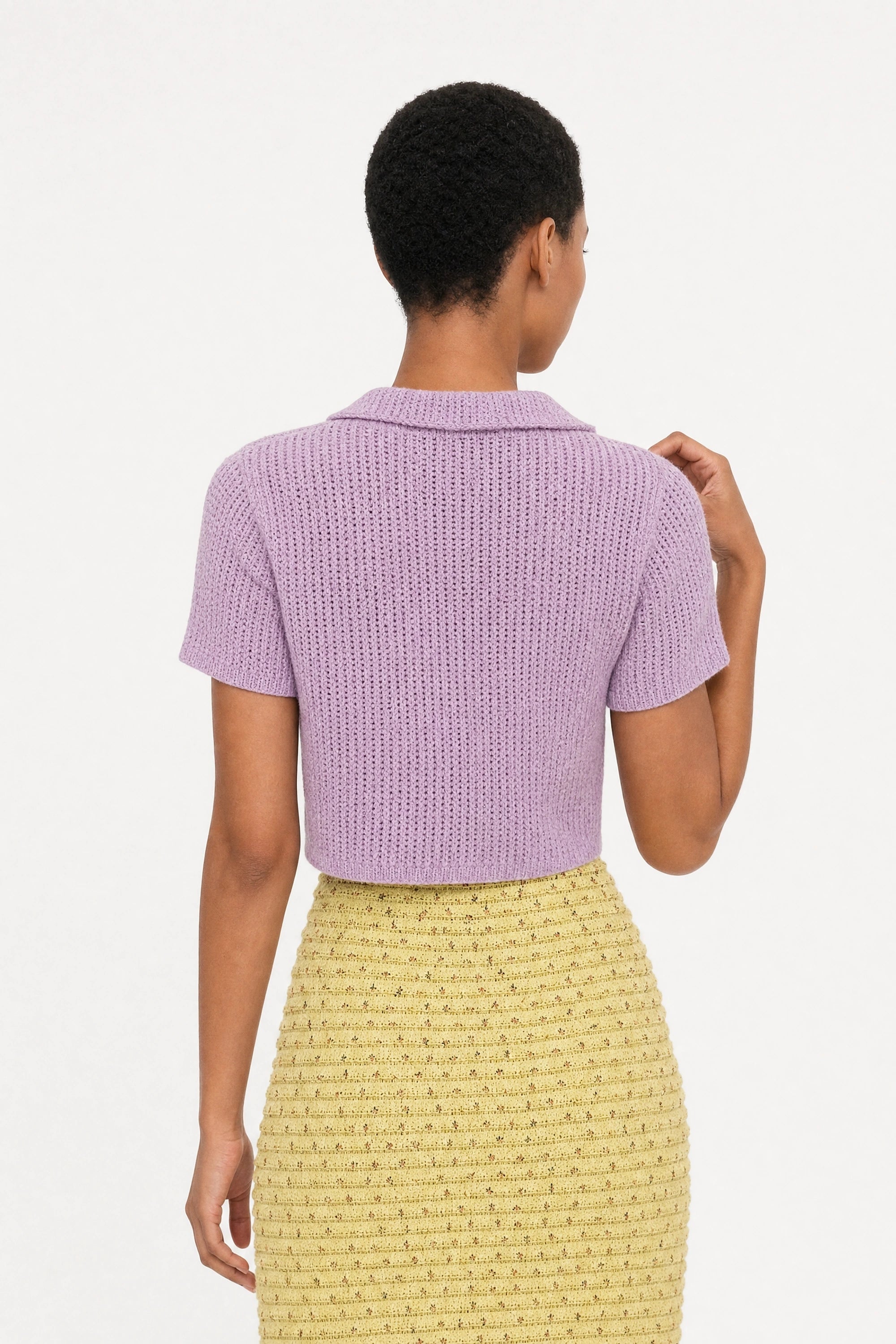 Lilac linen blend short sleeved cardigan_2