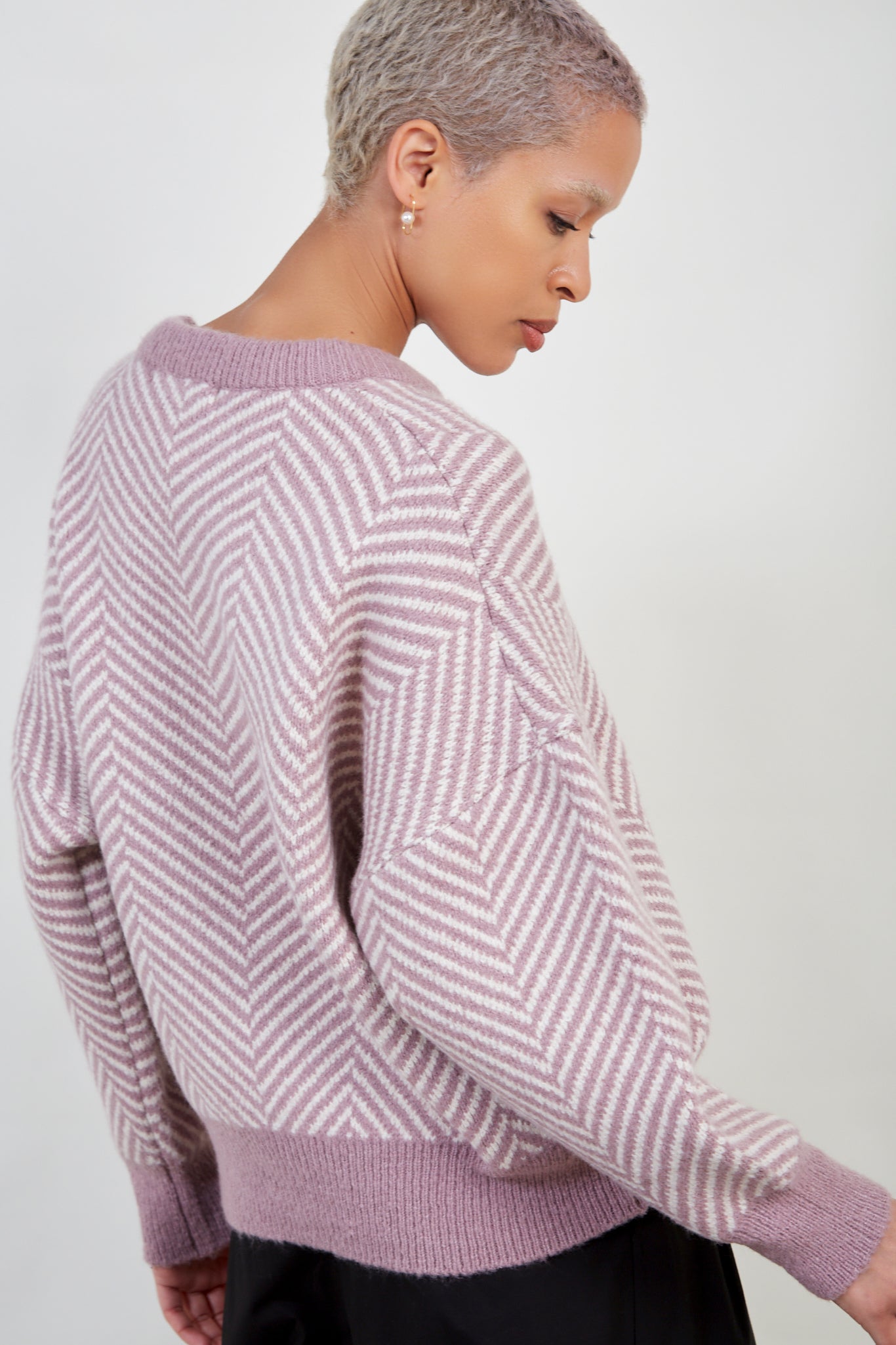 Lilac and ivory herringbone jumper_5