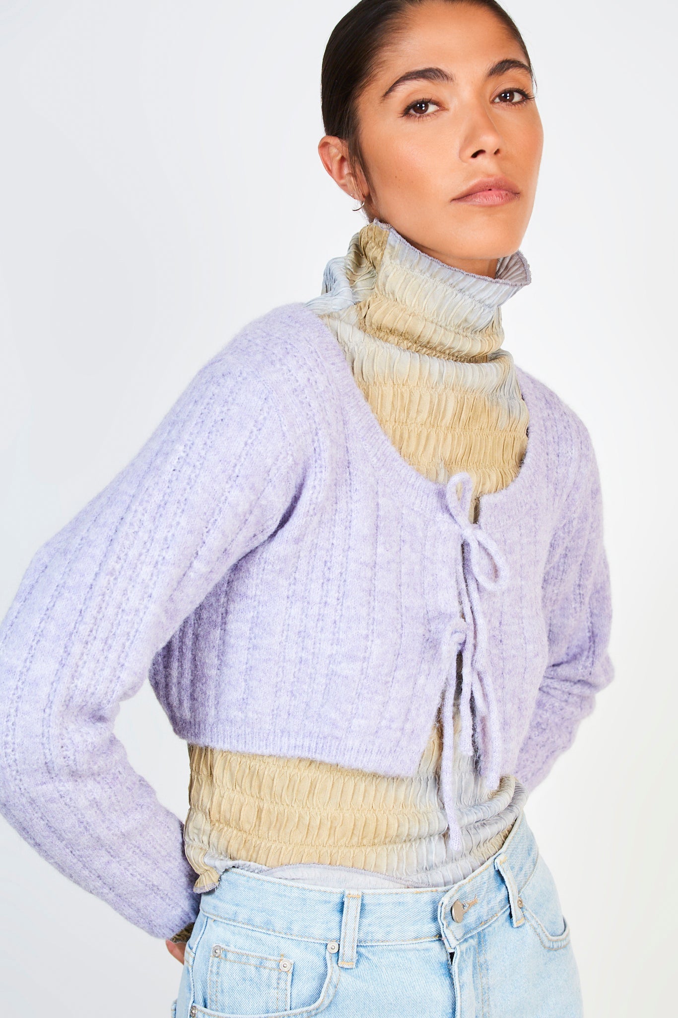 Lilac double tie cardigan_1