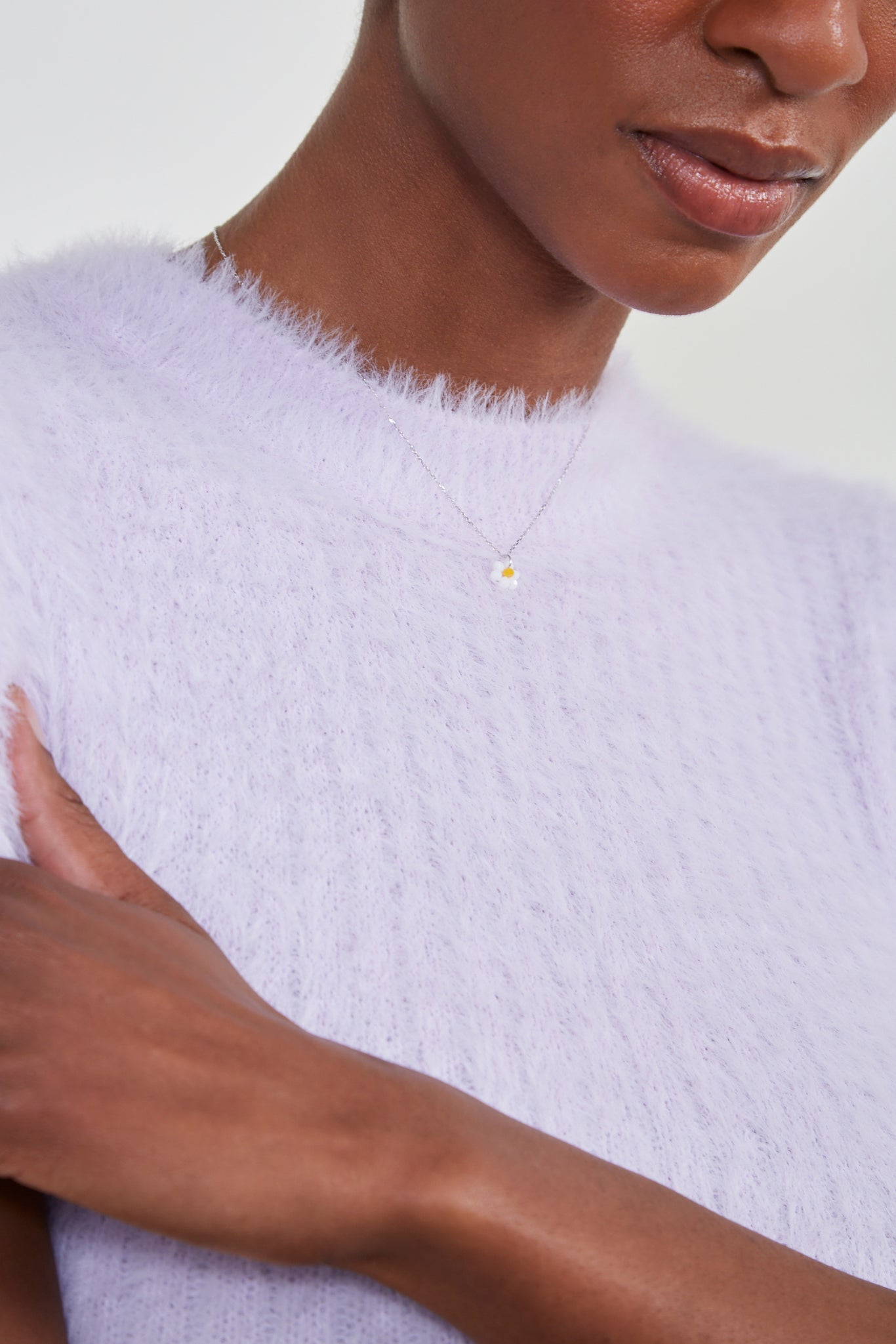 Lilac fluffy knit tee_4