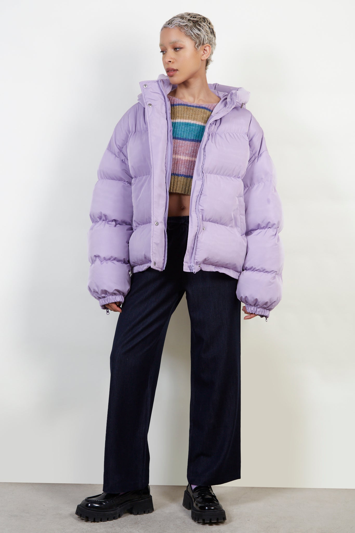 Lilac hooded puffer jacket_2