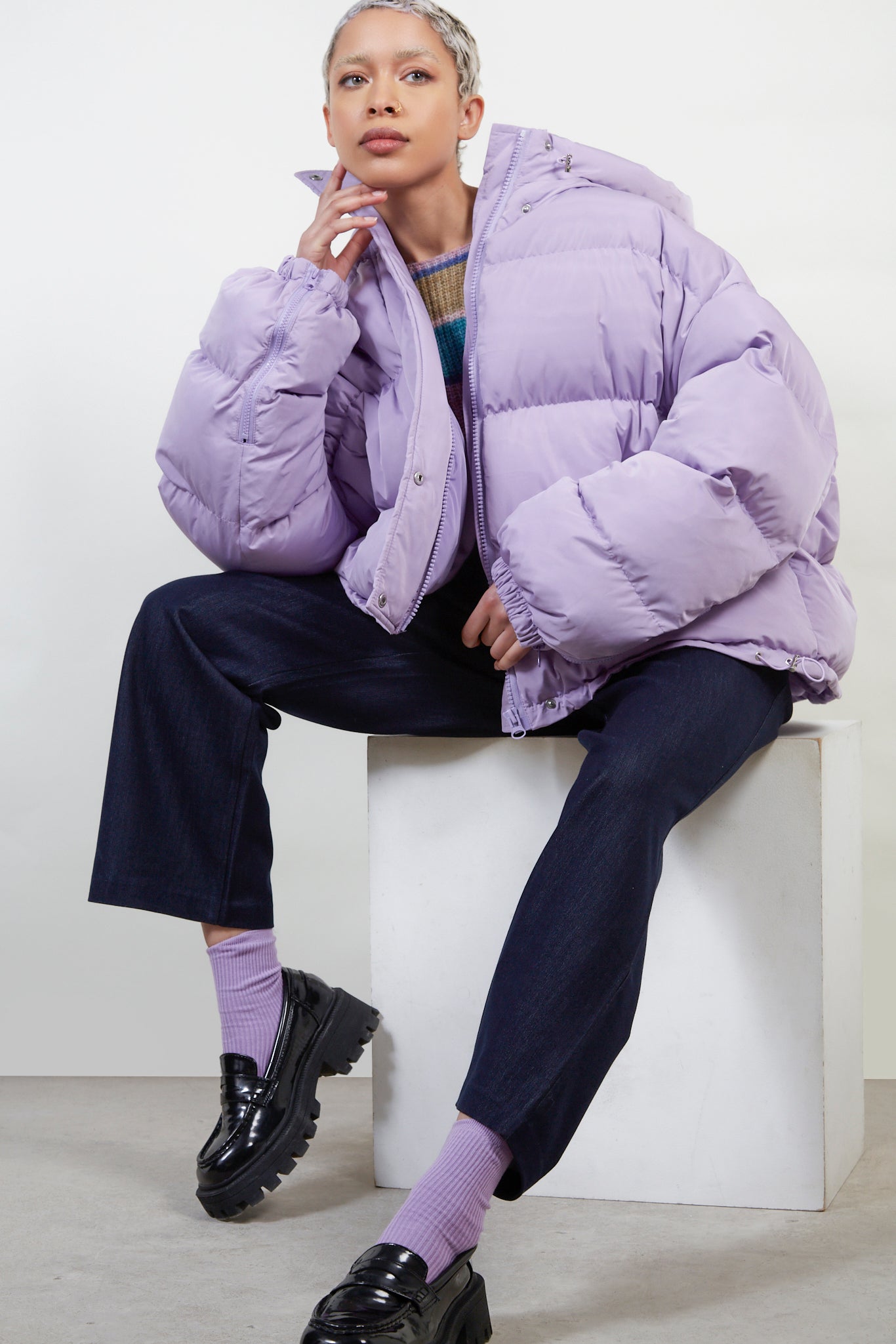 Lilac hooded puffer jacket_7