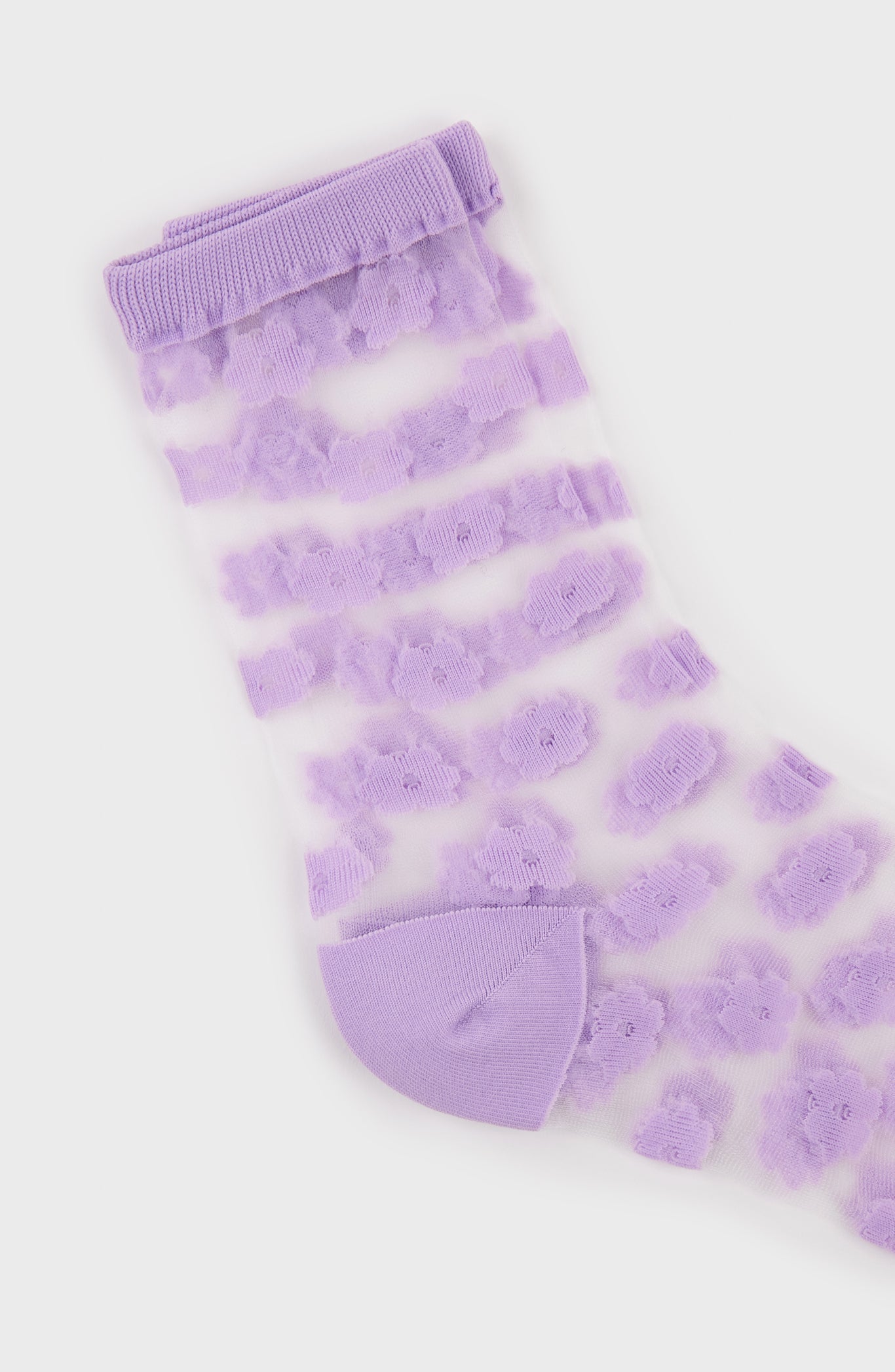 Lilac sheer tiny flower socks_4