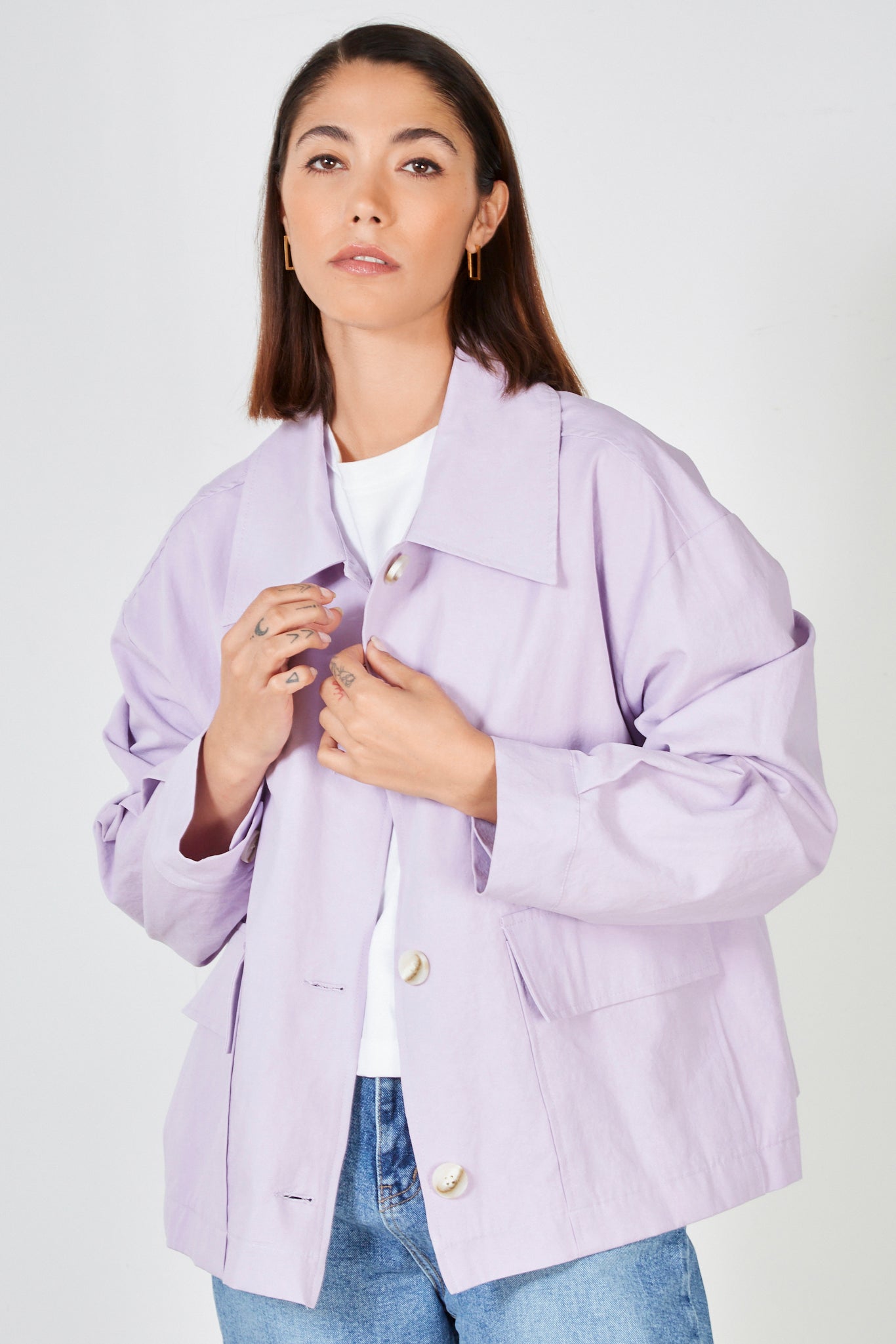 Lilac short wide fit jacket_2