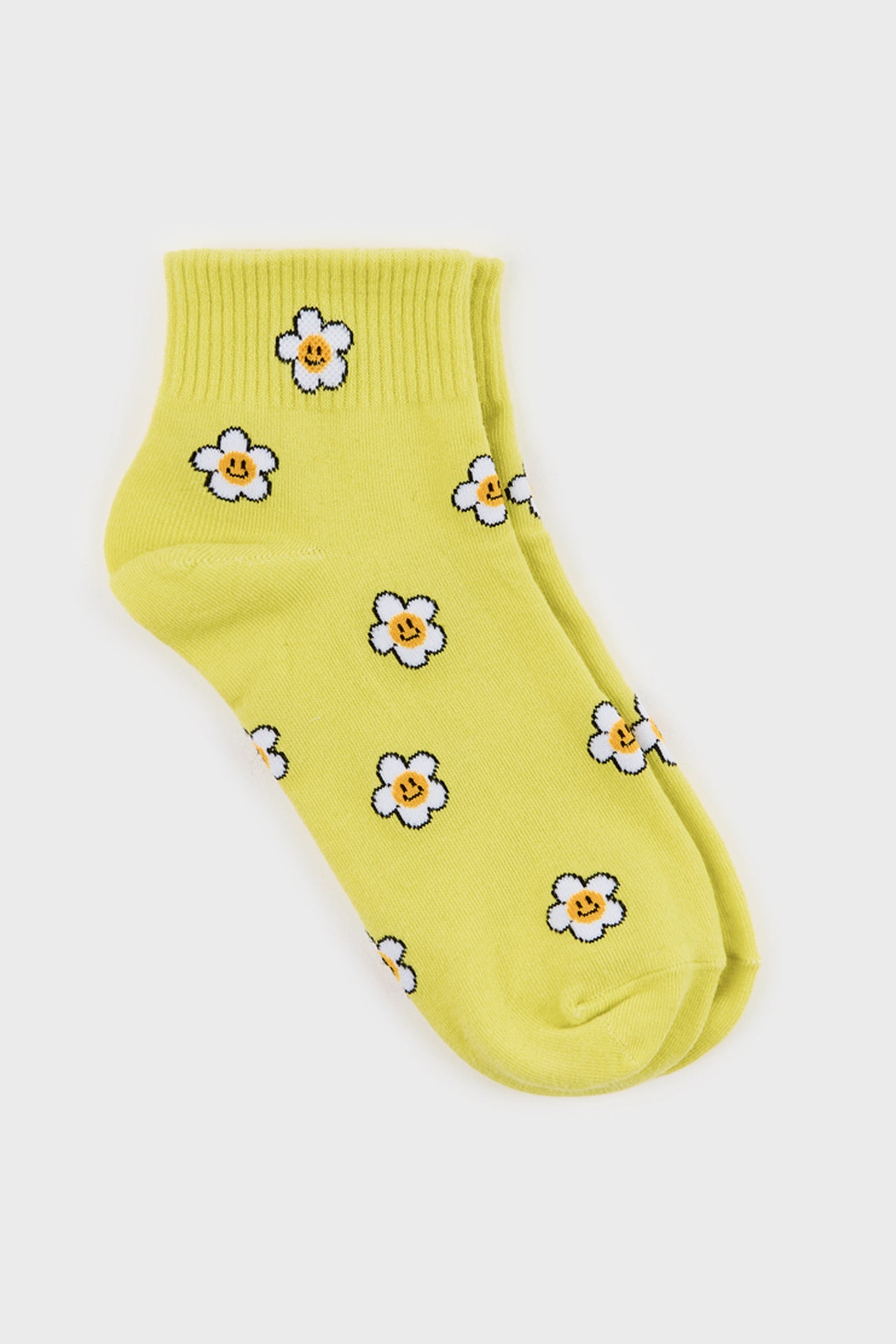 Flower smiley face short socks - Set of 3_3