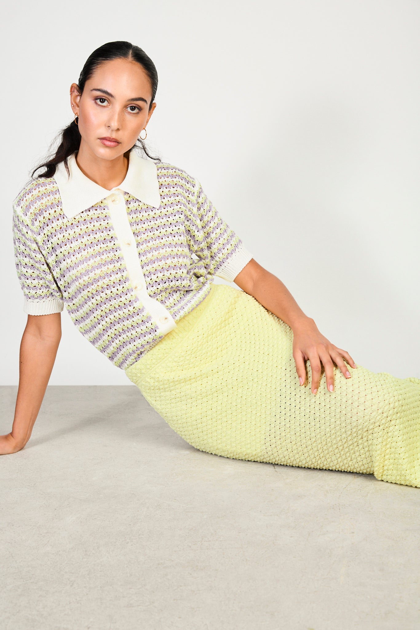 Lime green textured pencil skirt_5