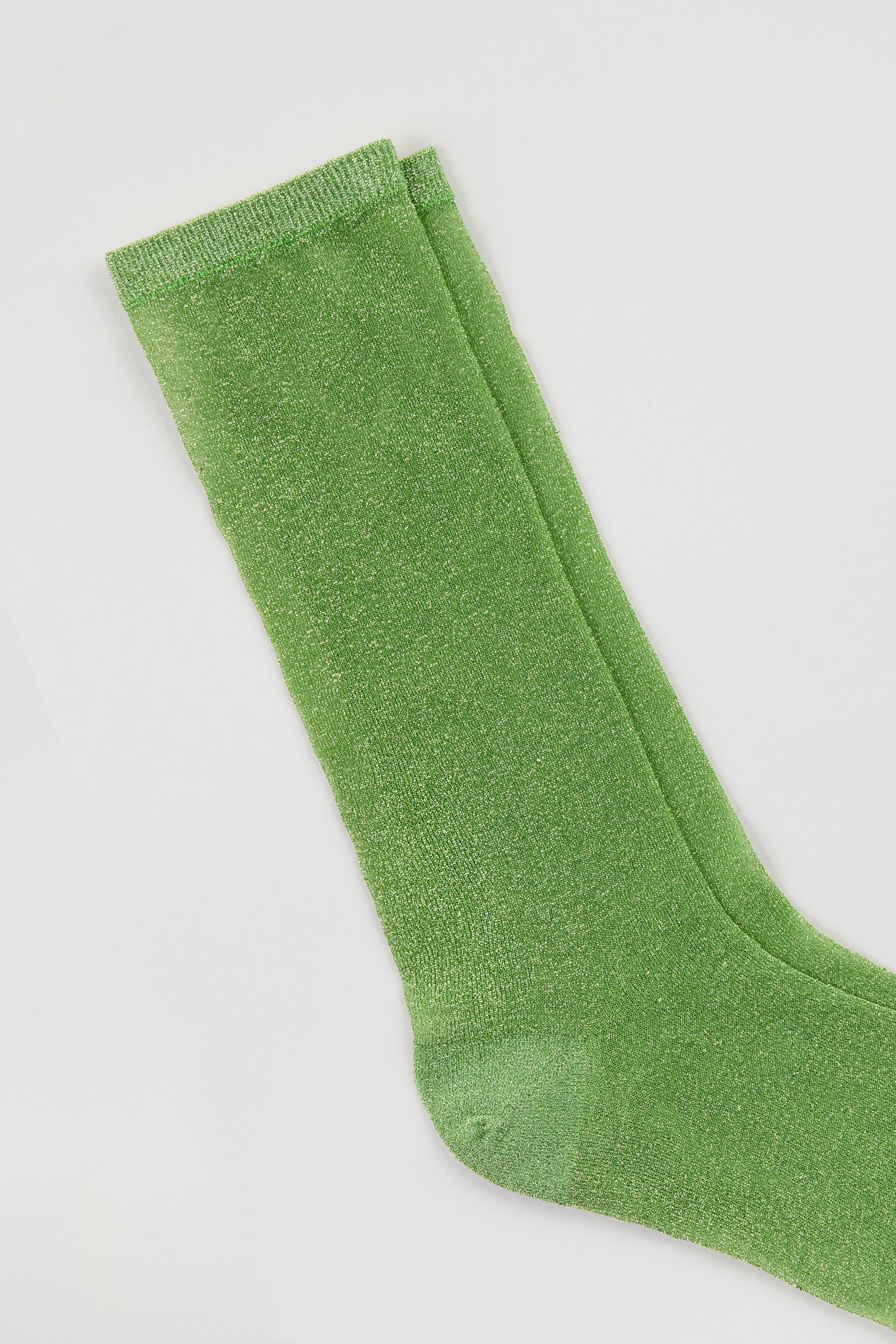 Lime green glitter superstar long socks_2