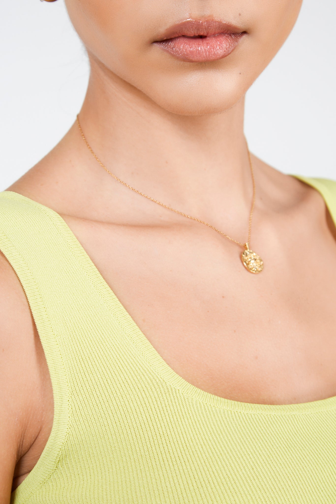 Lime green thick strap knit tank_3