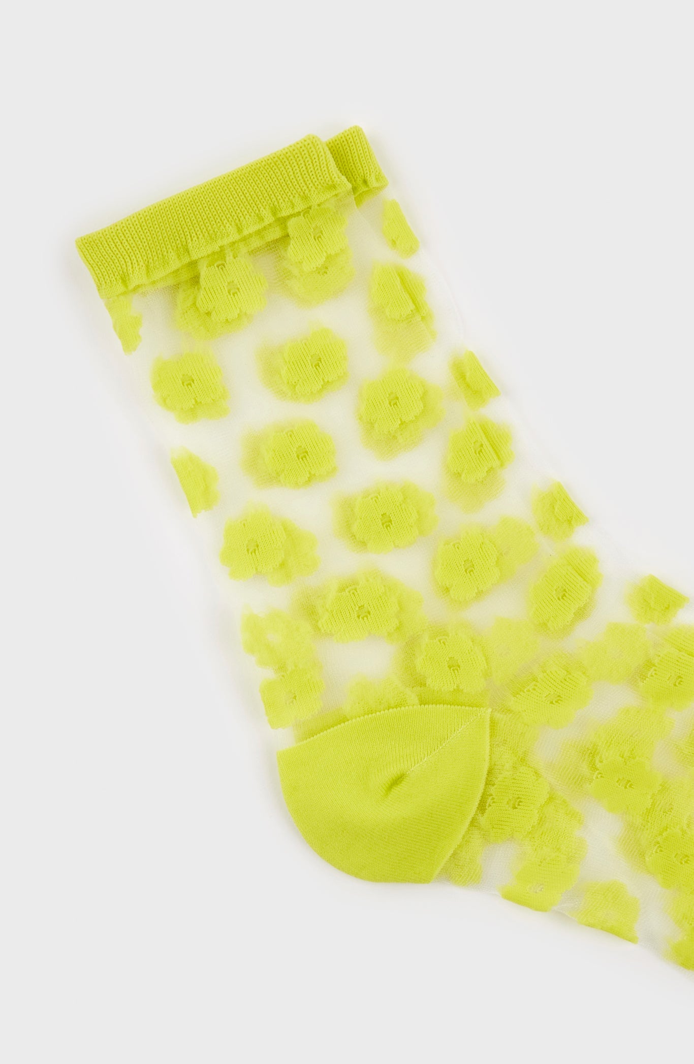 Lime sheer tiny flower socks_3