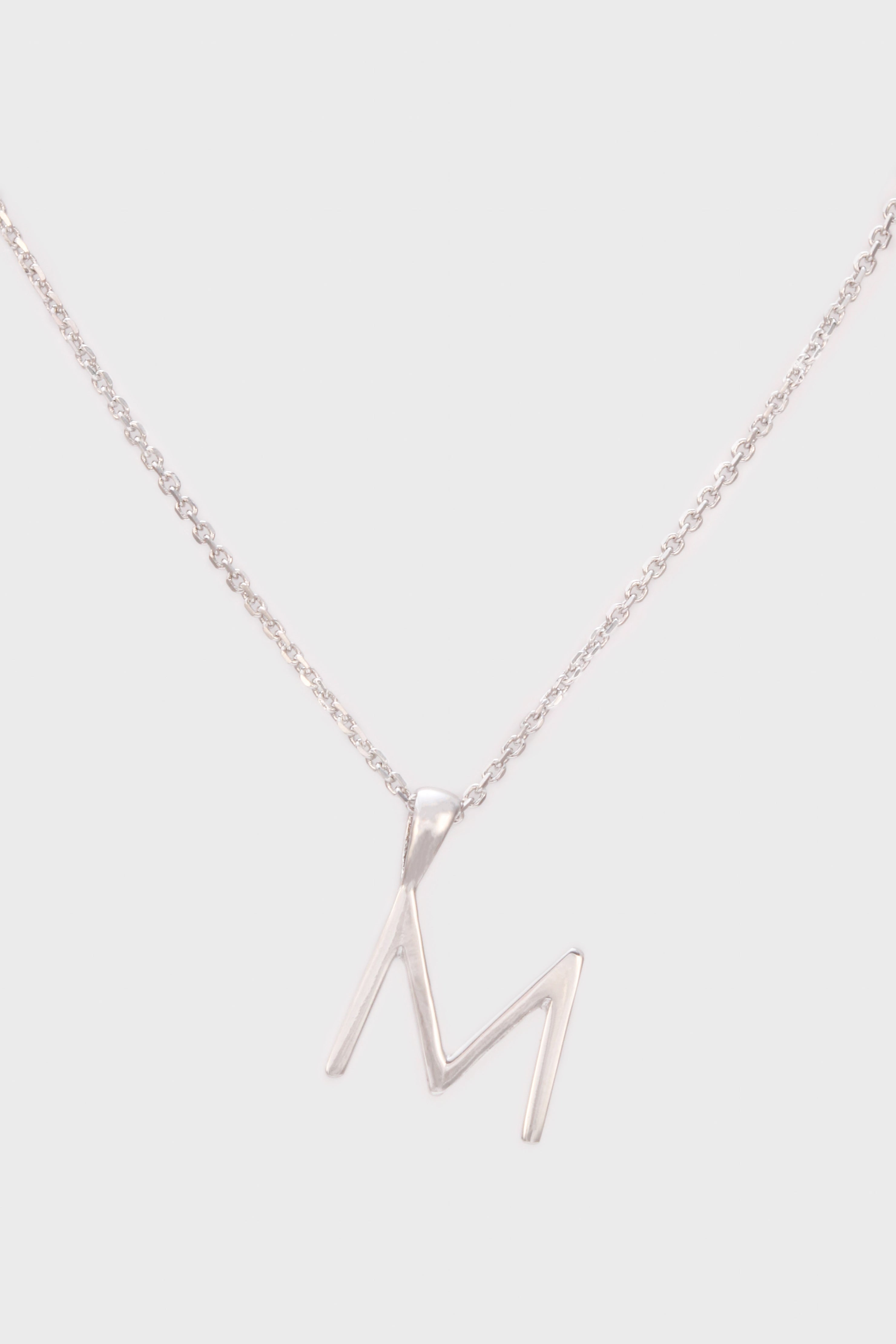Charm necklace - Silver name initial letter 'M'_1