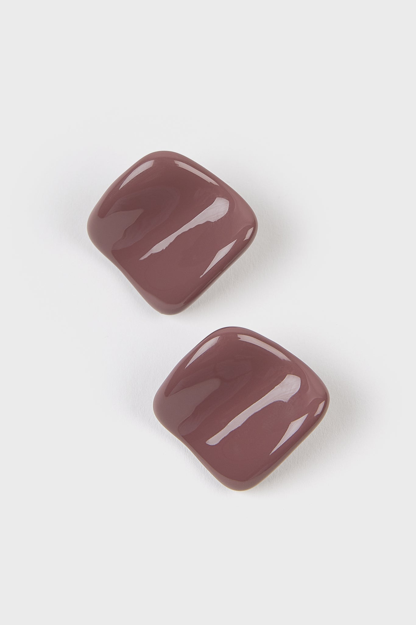 Mauve organic square earrings_1