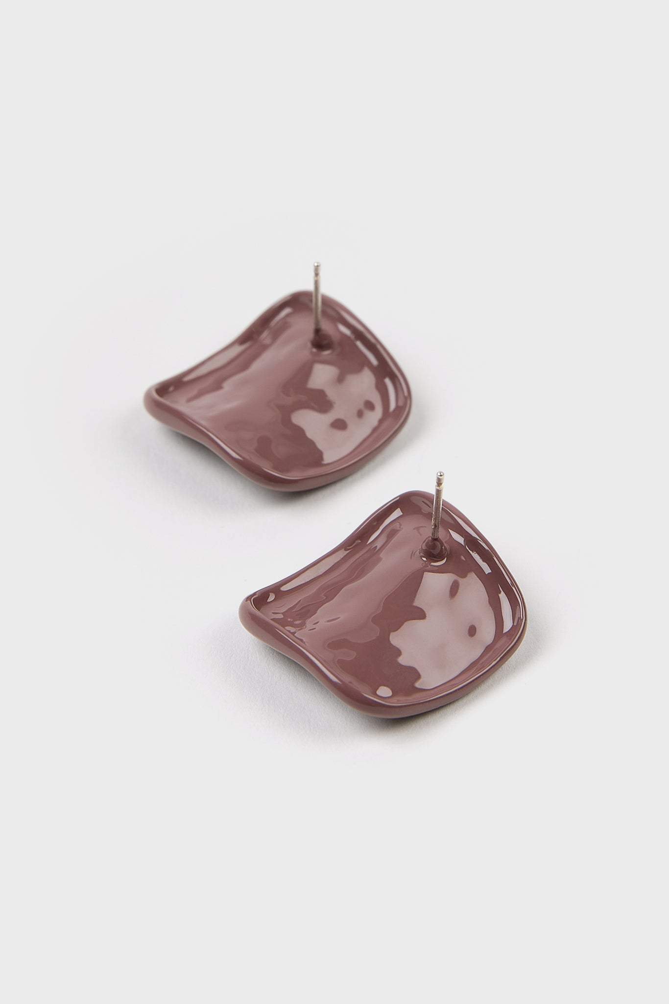 Mauve organic square earrings_2