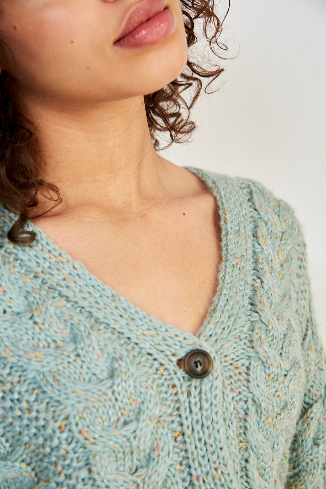 Mint green cableknit chunky cardigan_4
