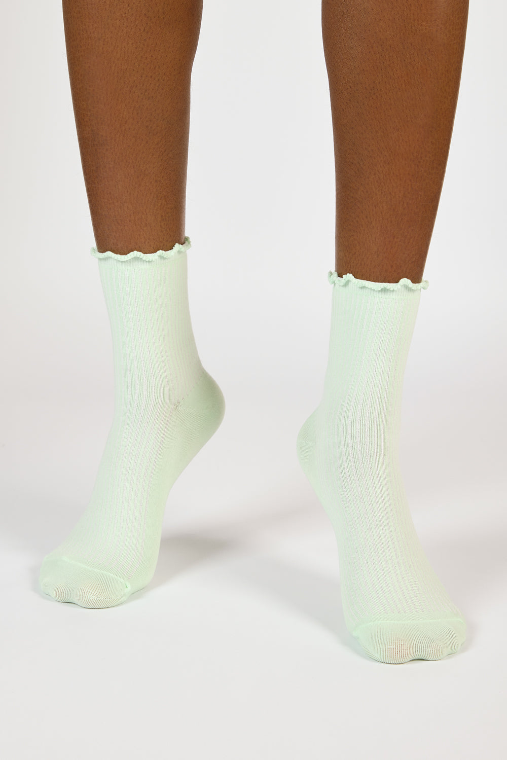 Mint green lettuce trim classic socks_2
