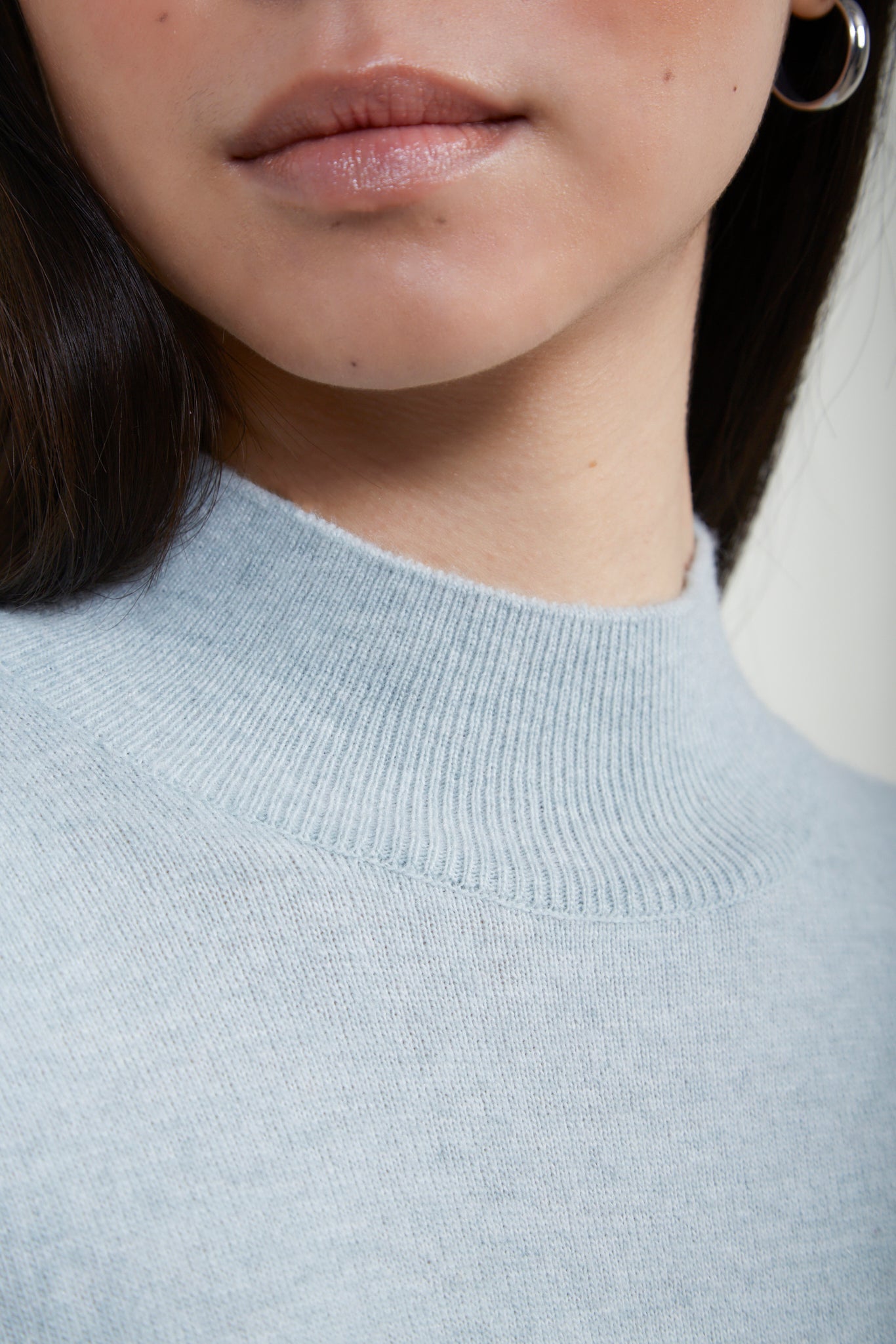 Mint green alpaca blend mock neck knit top_4