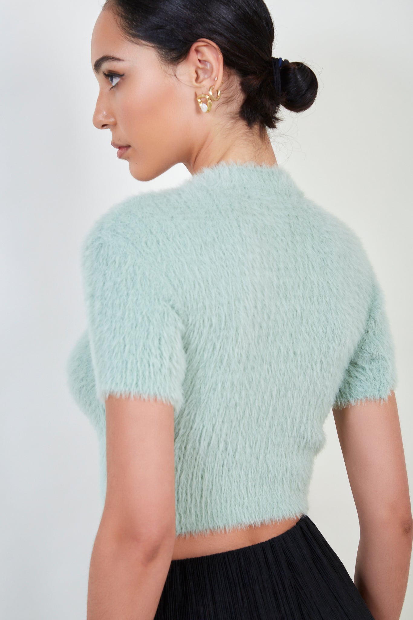 Mint green fluffy knit tee_3