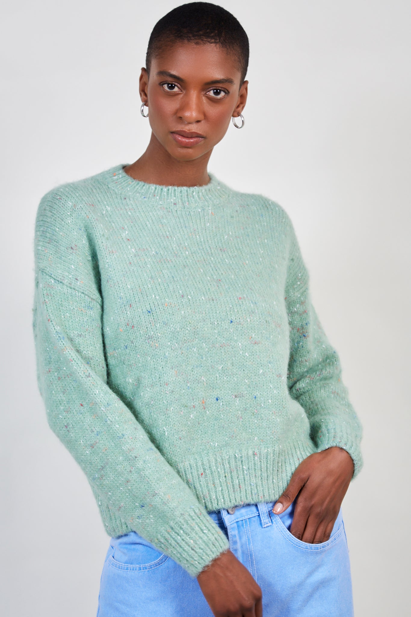 Mint green rainbow fleck smooth jumper_3