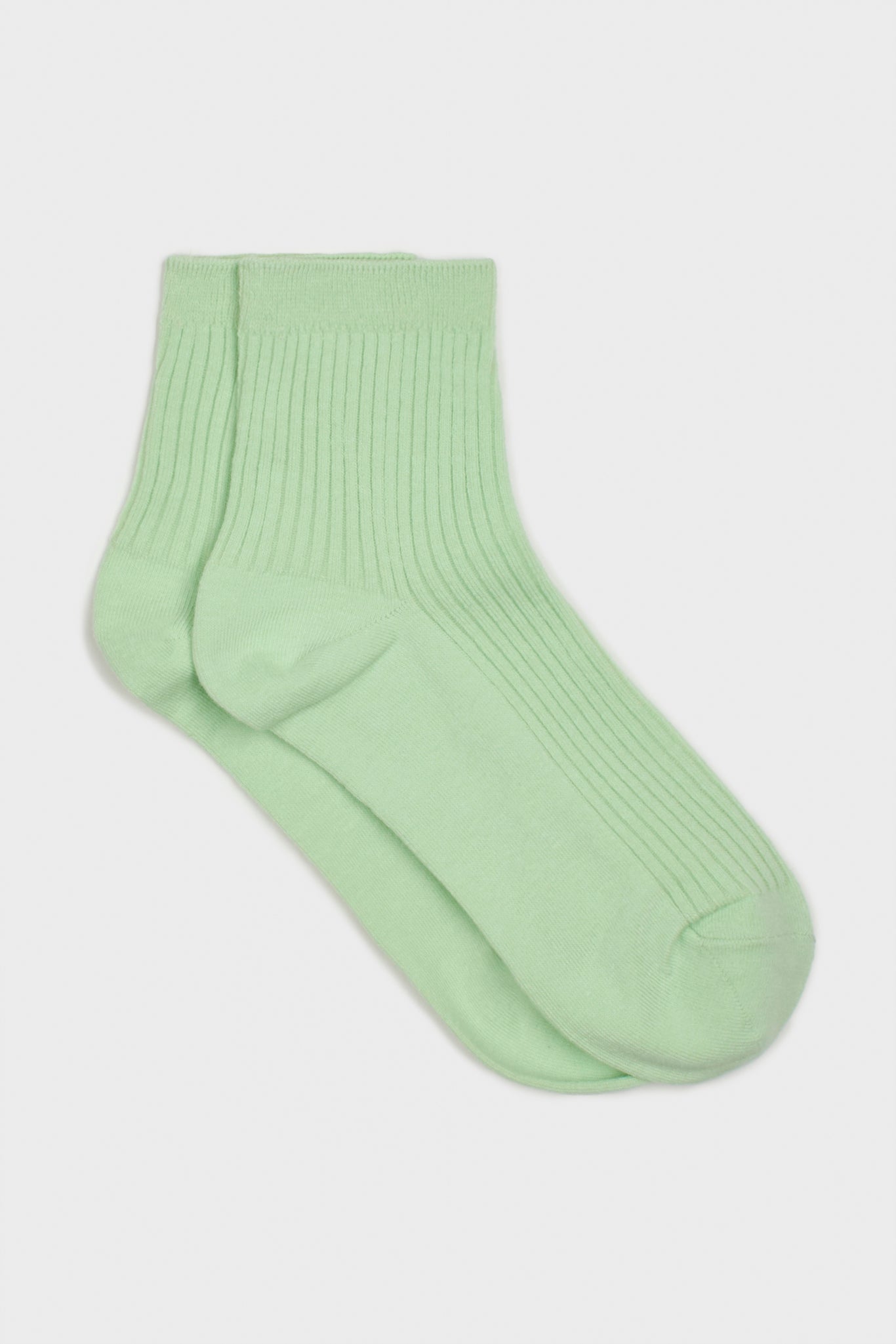 Mint green short cotton blend socks_3