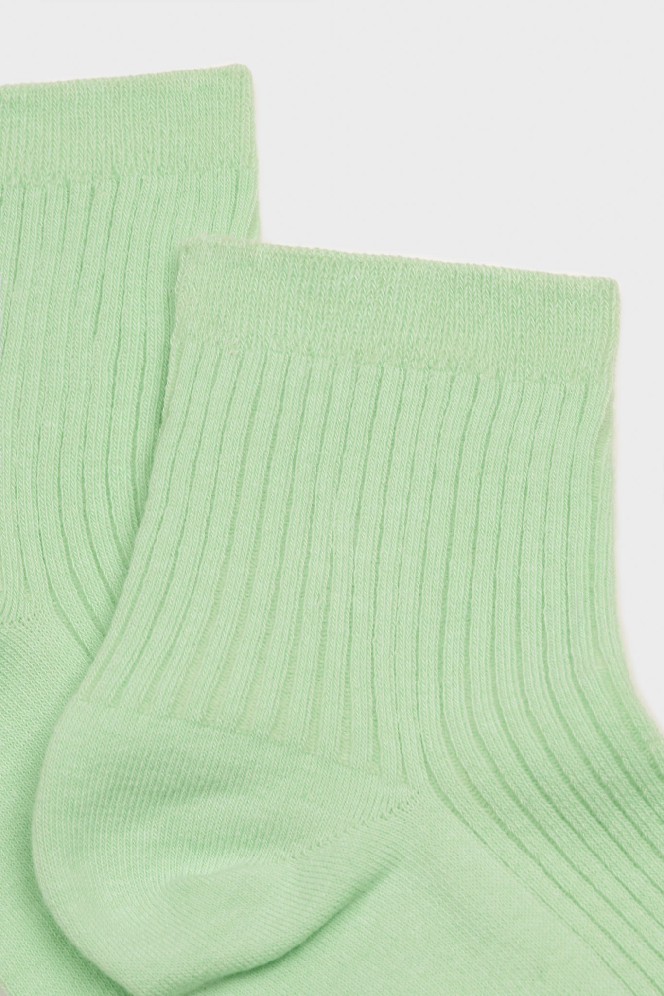 Mint green short cotton blend socks_4