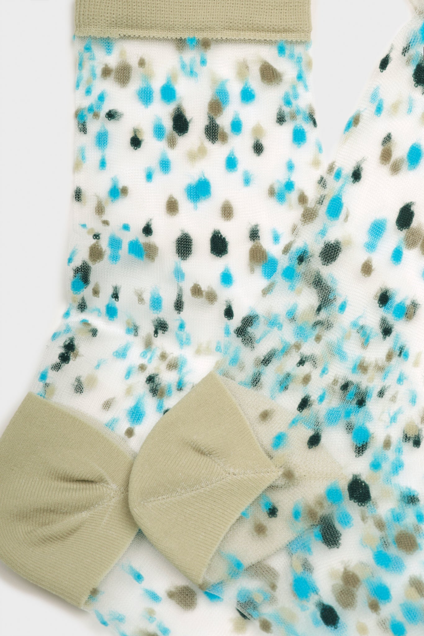 Mint sheer multicolour dot socks_4