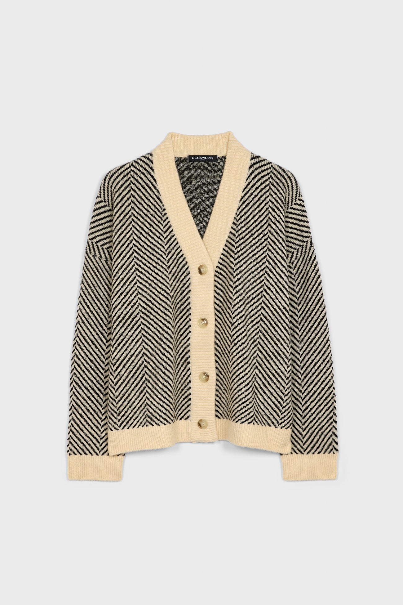 Ivory and black herringbone cardigan_5