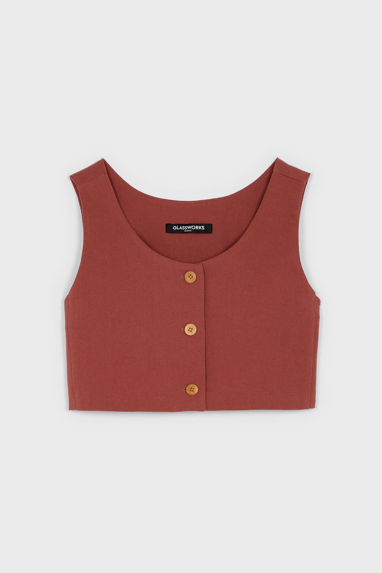 Rust red button up tank_6