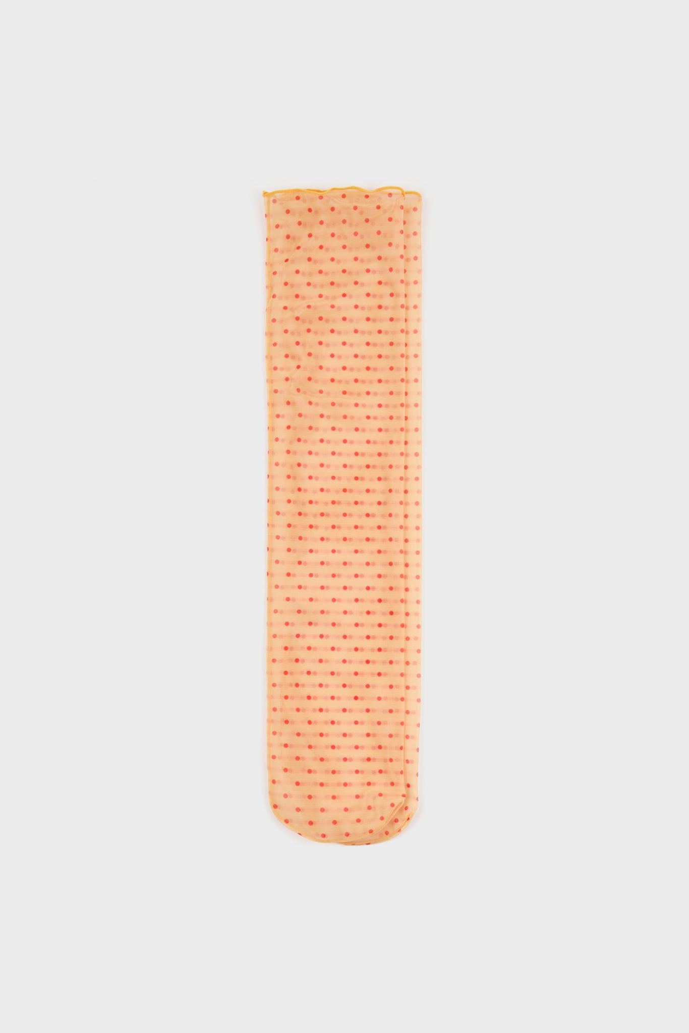 Mustard and red polka dot sheer socks_1