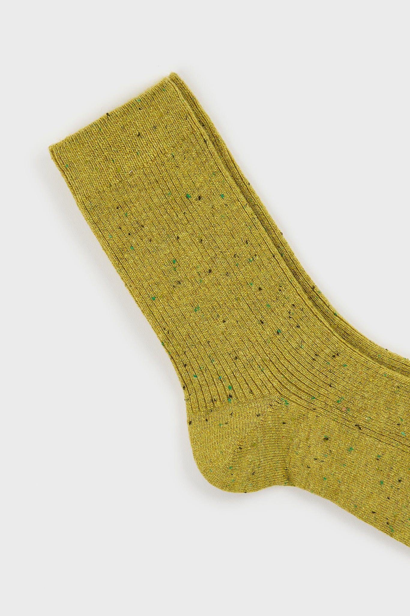 Mustard thin ribbed rainbow fleck socks_2